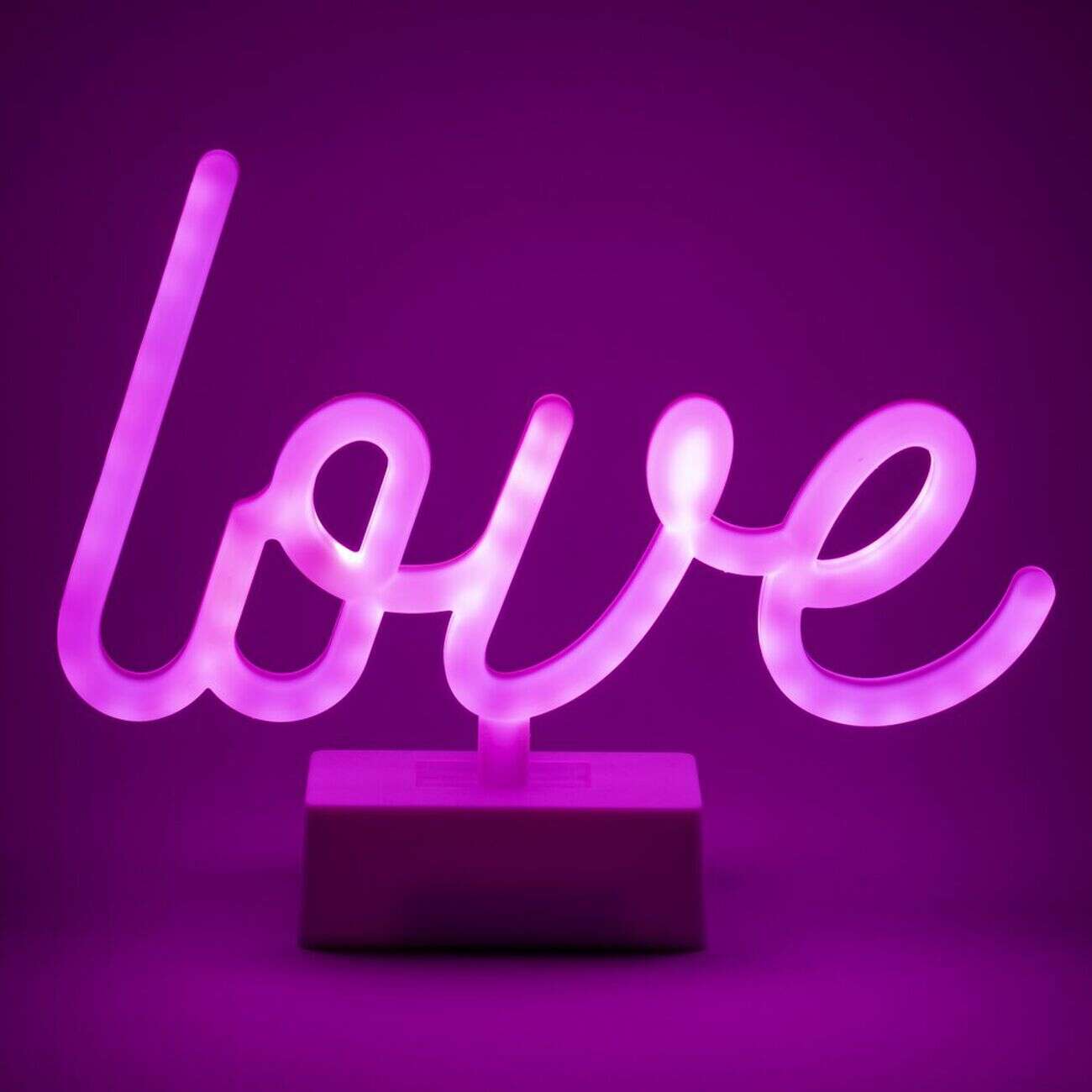 Lampe à poser néon LED mot Love rose 24xH19cm