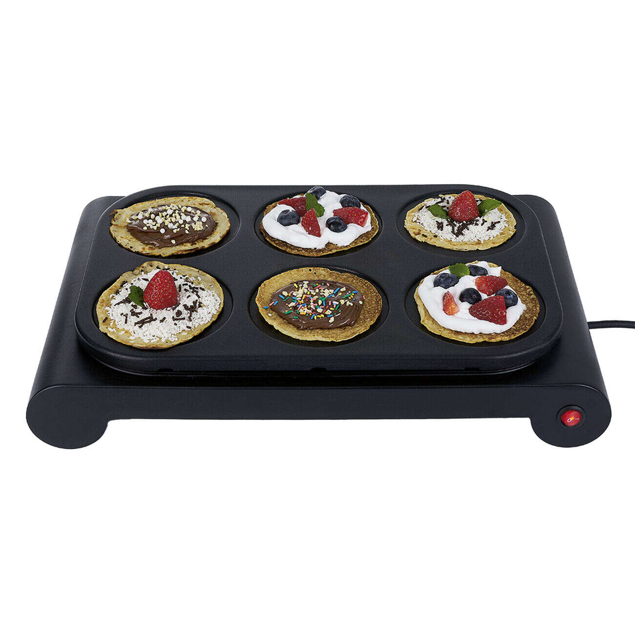 Crêpière 6 personnes aluminium noir 1000W