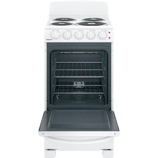 Cuisinière électrique autoportante blanche à 4 brûleurs de 51 cm (20 po)