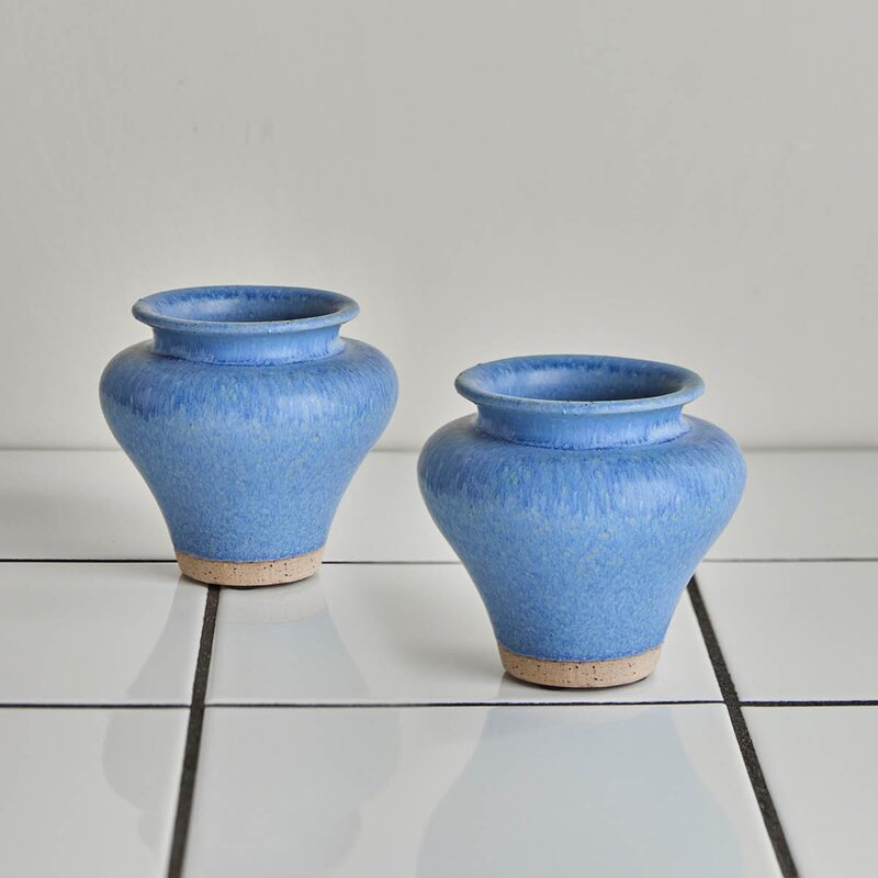 Kolo vase 8,5x9,5 cm 2 stk blå