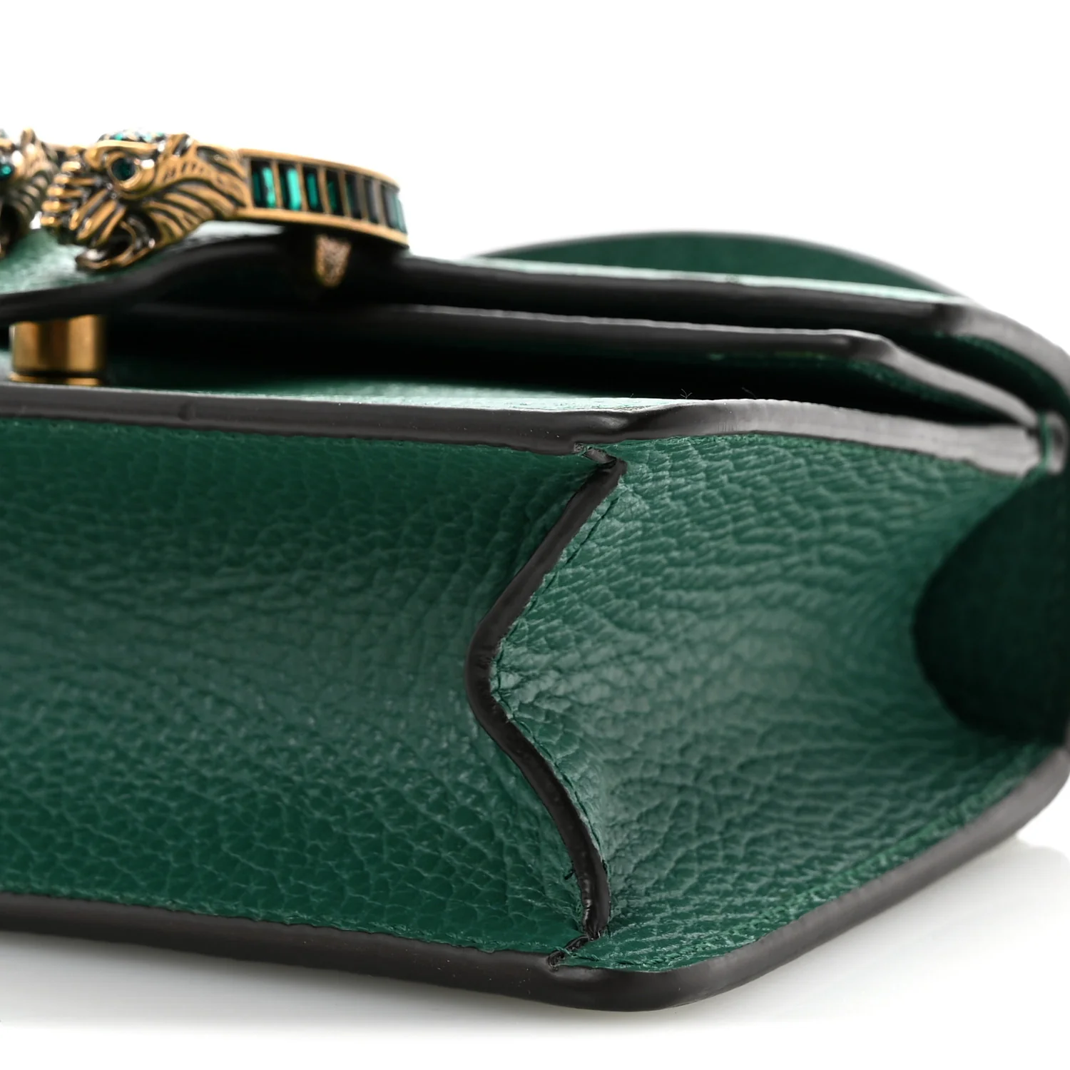 Dollar Calfskin Crystal Mini Dionysus Top Handle Bag Emerald