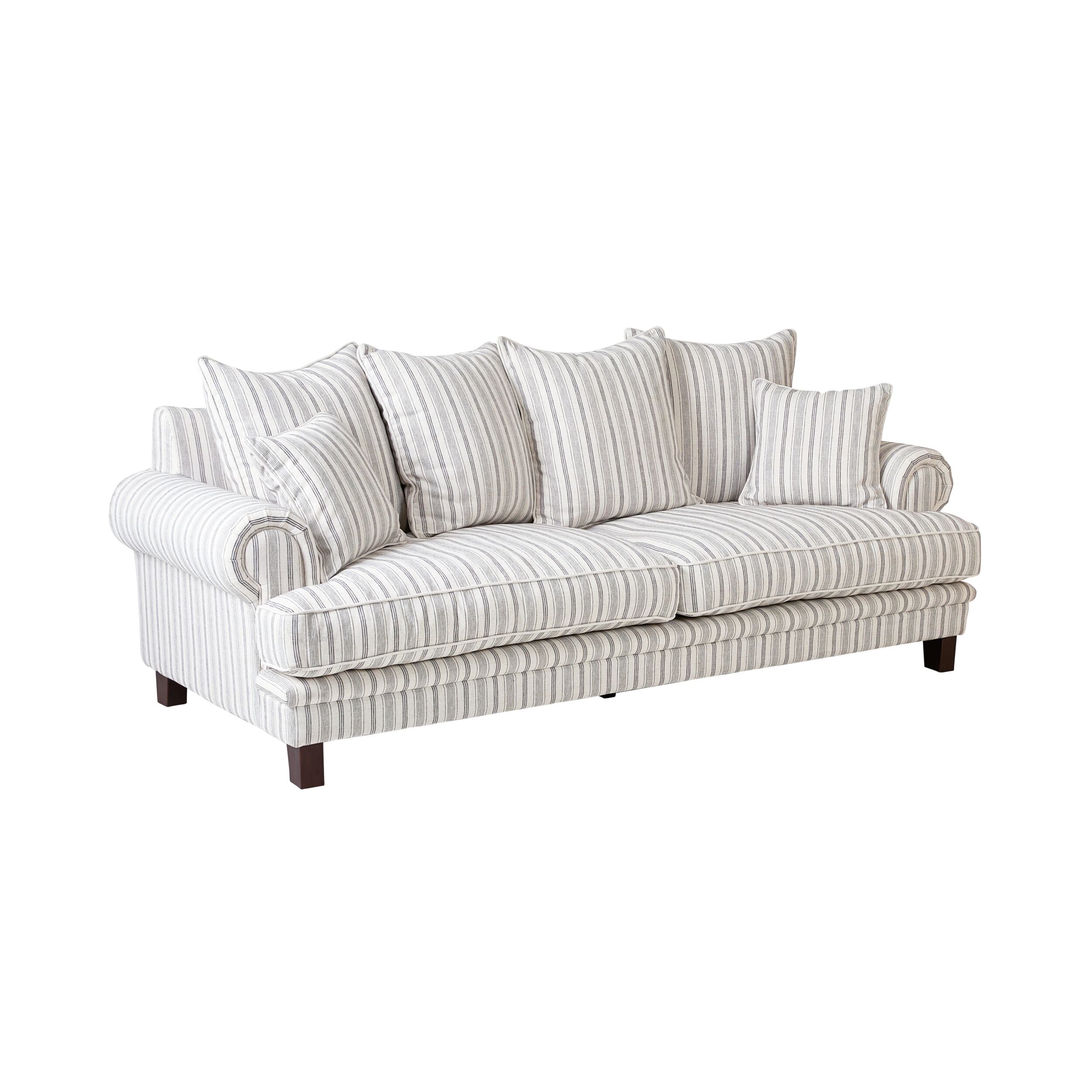 Lisette 3.5 Seater Deep Sofa Linen Stripe