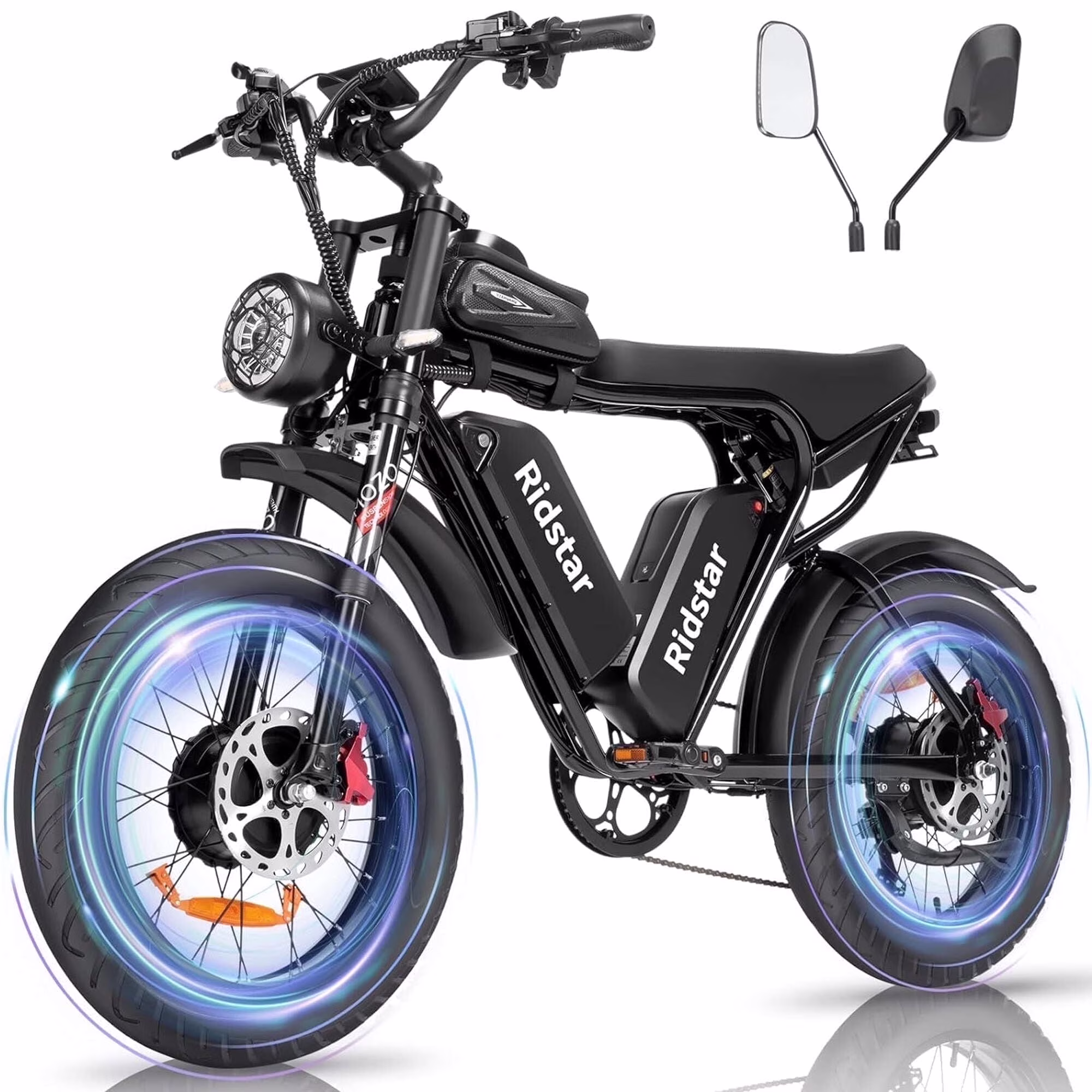 Electric Bike for Adults Q20,1200W 30MPH,48V 15.6Ah Electric Bicycle,7 Speed Full Suspension Mountain Bike UL2849(20''-1200W 48V15.6AH-30MPH) - Image 7