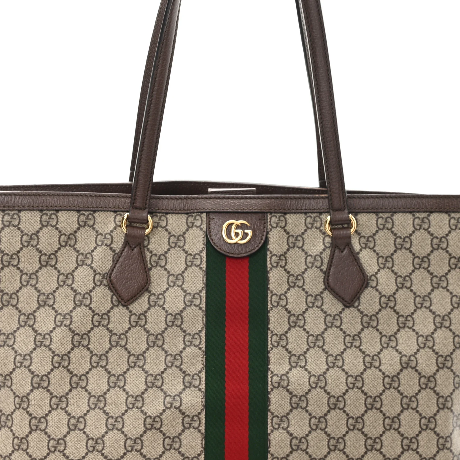 GG Supreme Monogram Medium Ophidia Shopping Tote Brown