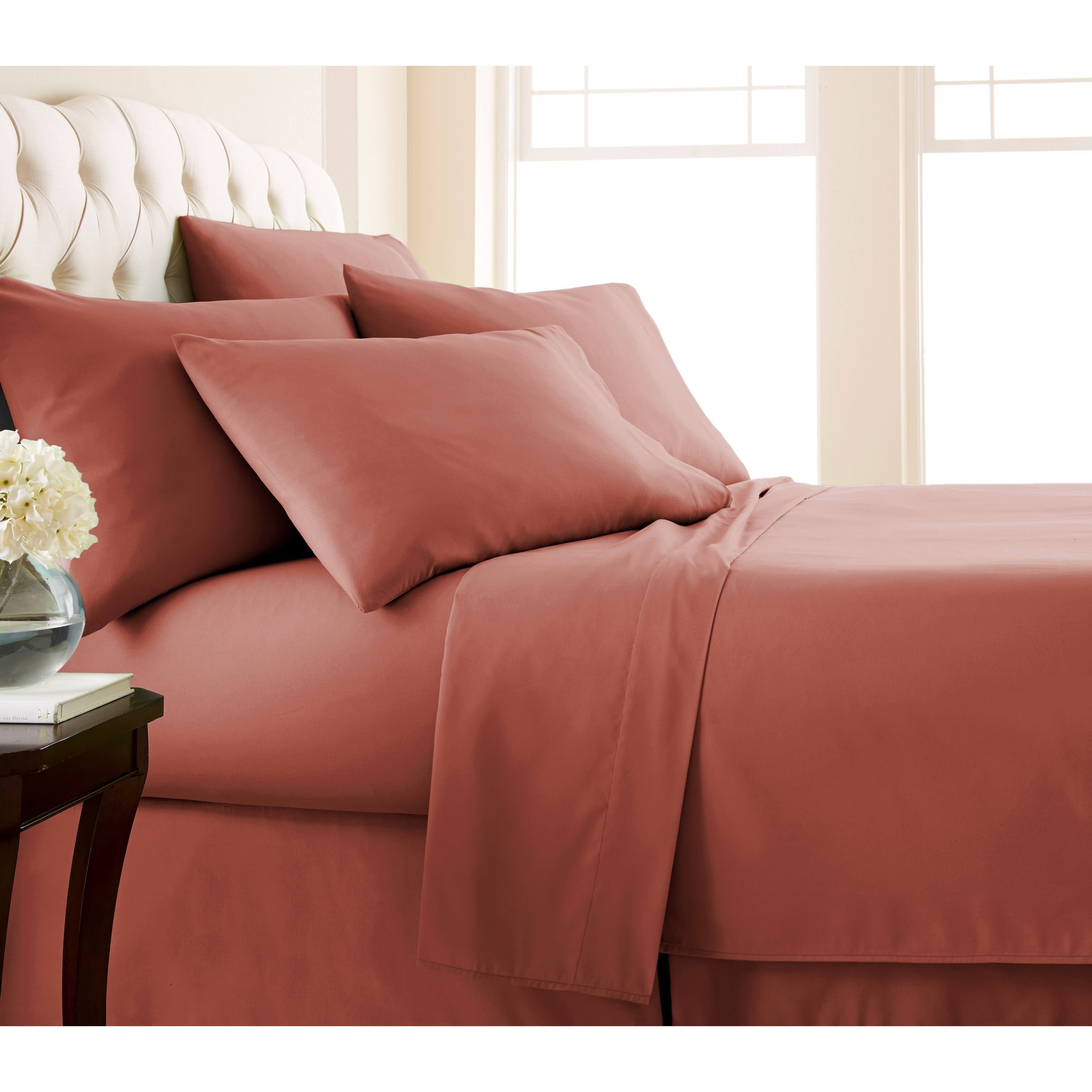 No-Slip Ultra-Soft Deep Pocket 6-Piece Bed Sheet Set - King - Marsala