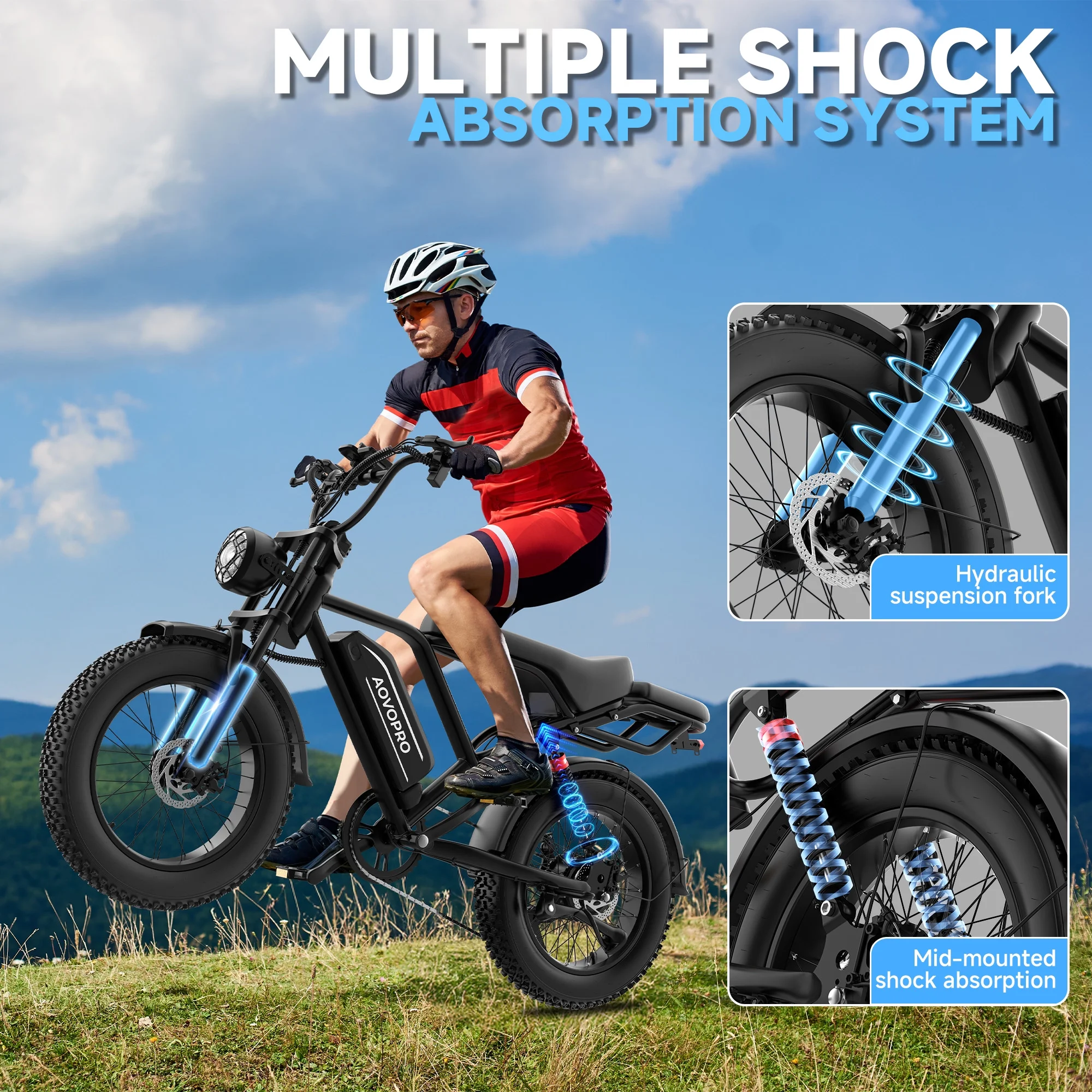AP20 Electric Bike for Adults 20 X 4.0 Fat Tire, 750W Off-Road E Bike, E-Mountain Bike 48V 15.6AH UL2849 - Image 7