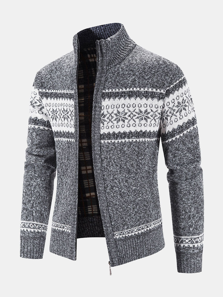 Pull zippé géométrique