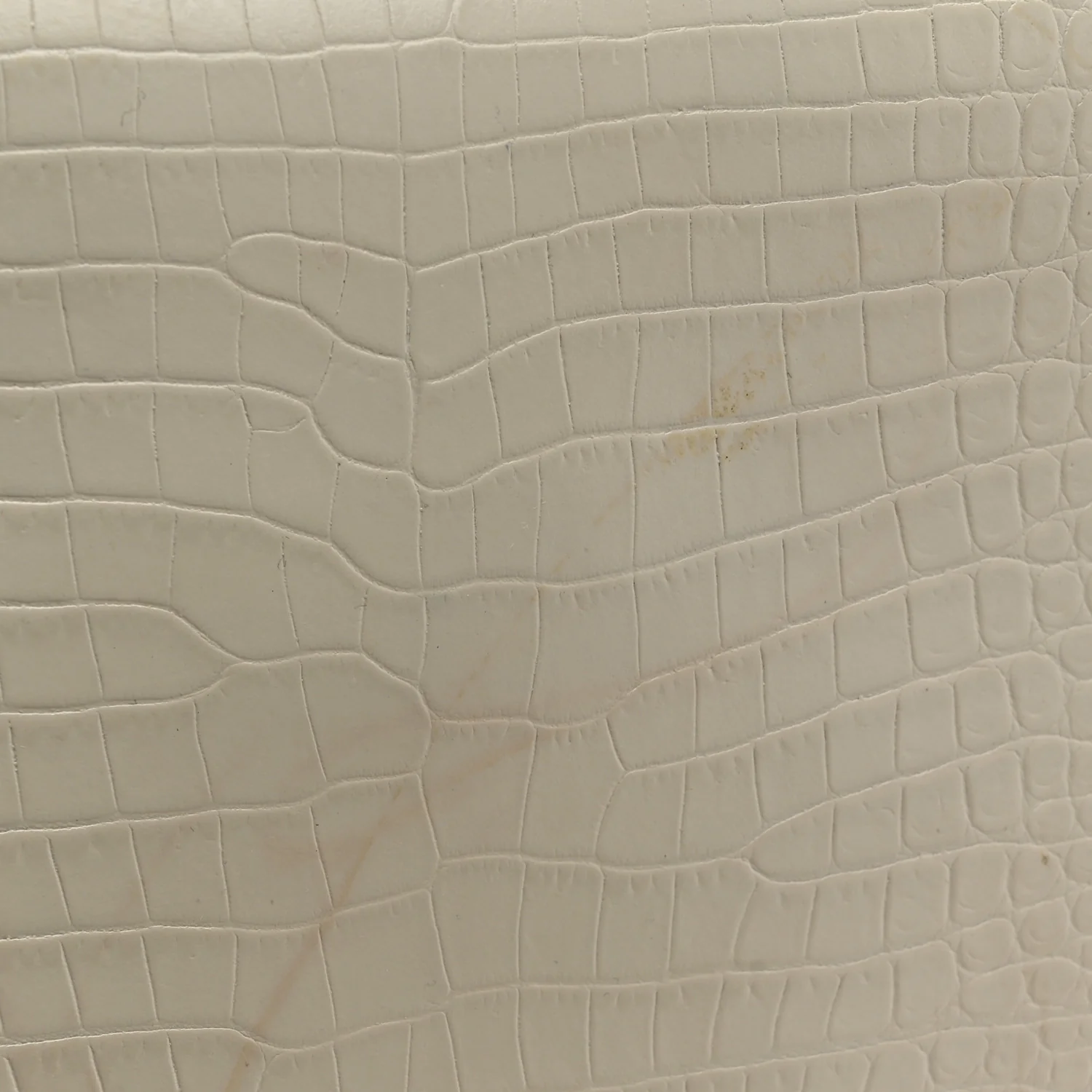 Calfskin Crocodile Embossed Uptown Monogram Pouch Crema Soft