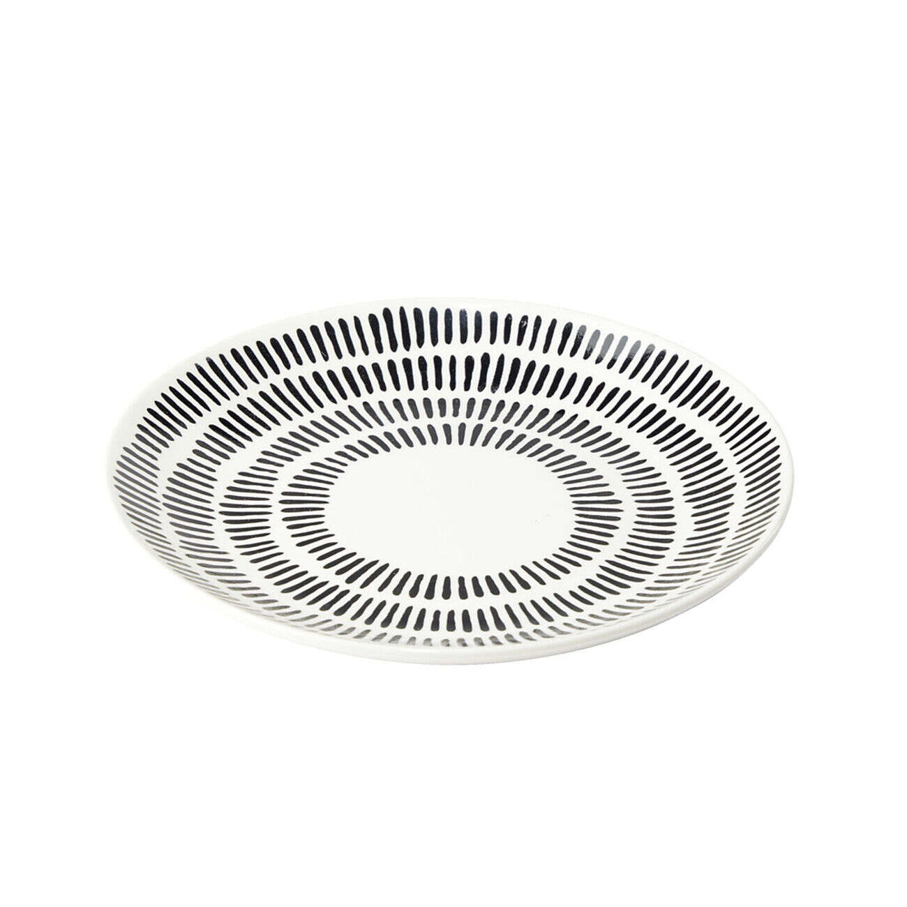 Assiette à dessert Dakar en porcelaine blanc et noir Ø19cm