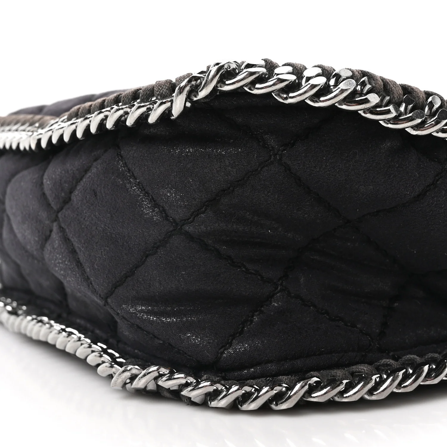 Shaggy Deer Quilted Falabella Shoulder Bag Black