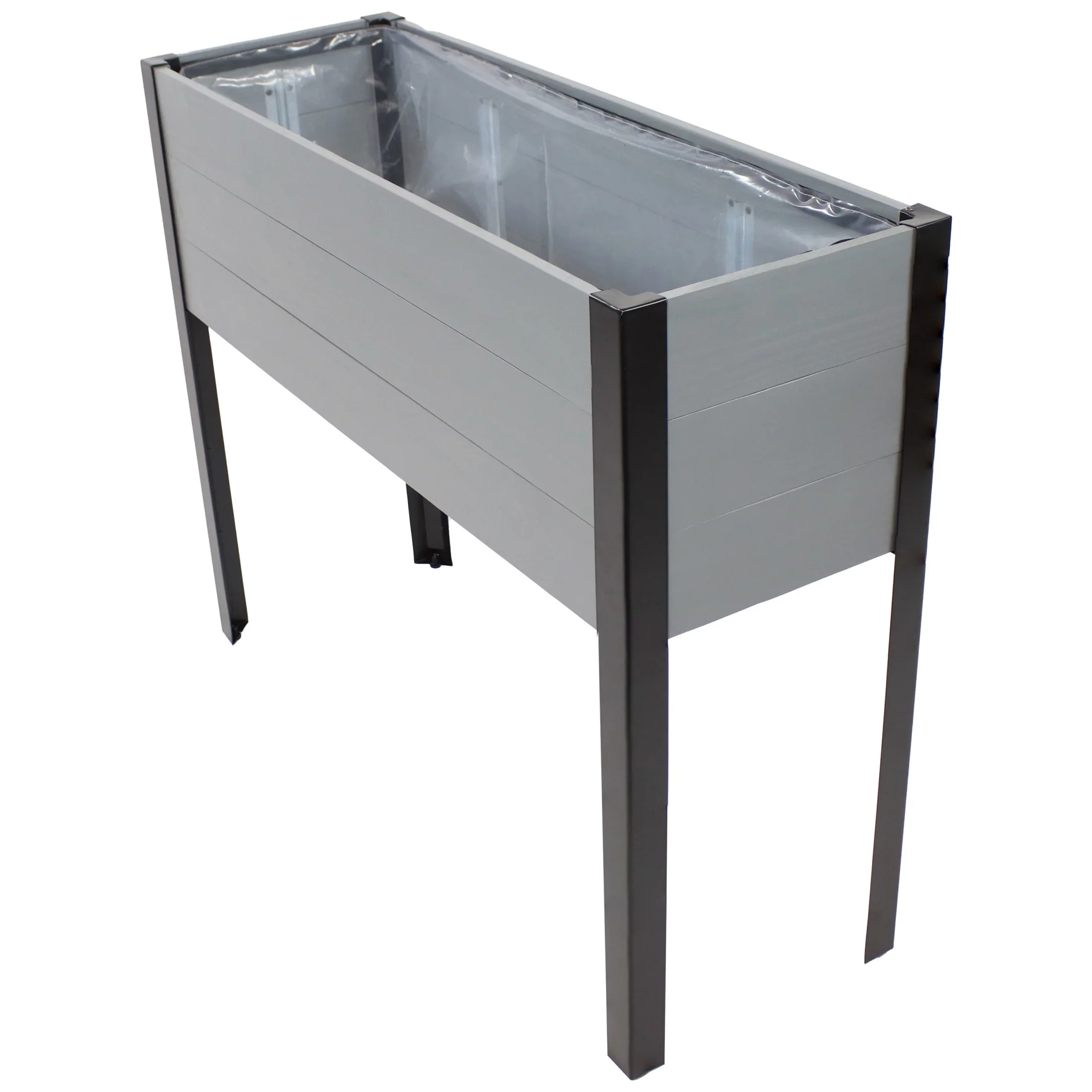 Sunnydaze 36.75 x 12.75 x 31 Brown Acacia Wood Rectangular Raised Garden Bed with Legs