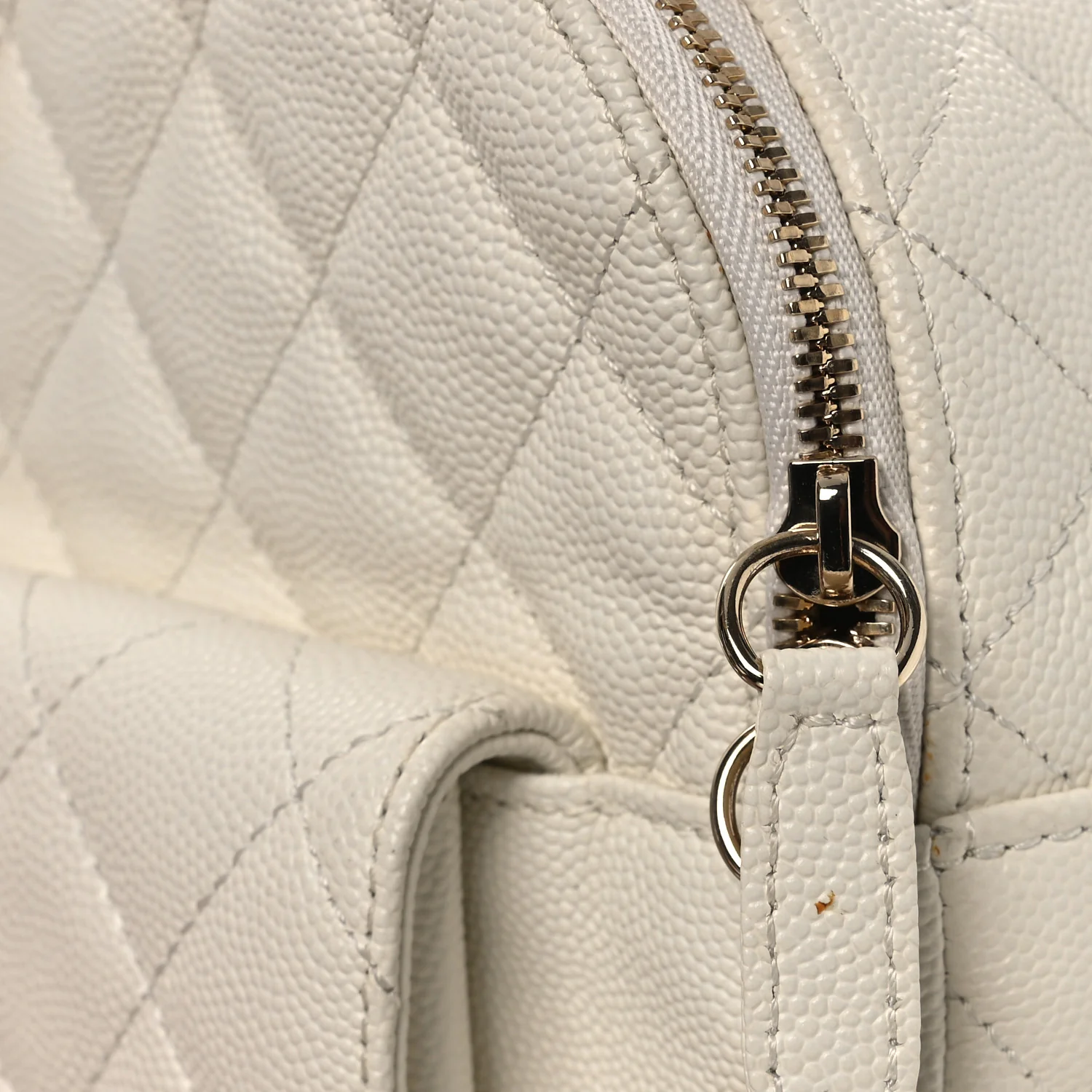 Caviar Quilted Small CC Day Backpack White
