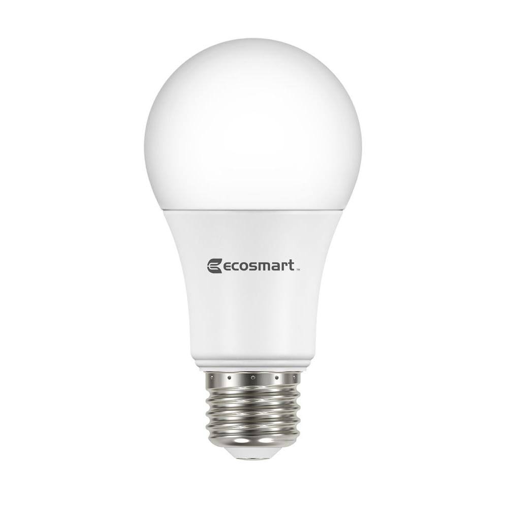 Ecosmart 60-Watt Equivalent A19 Non-Dimmable LED Light Bulb Daylight (8-Pack)