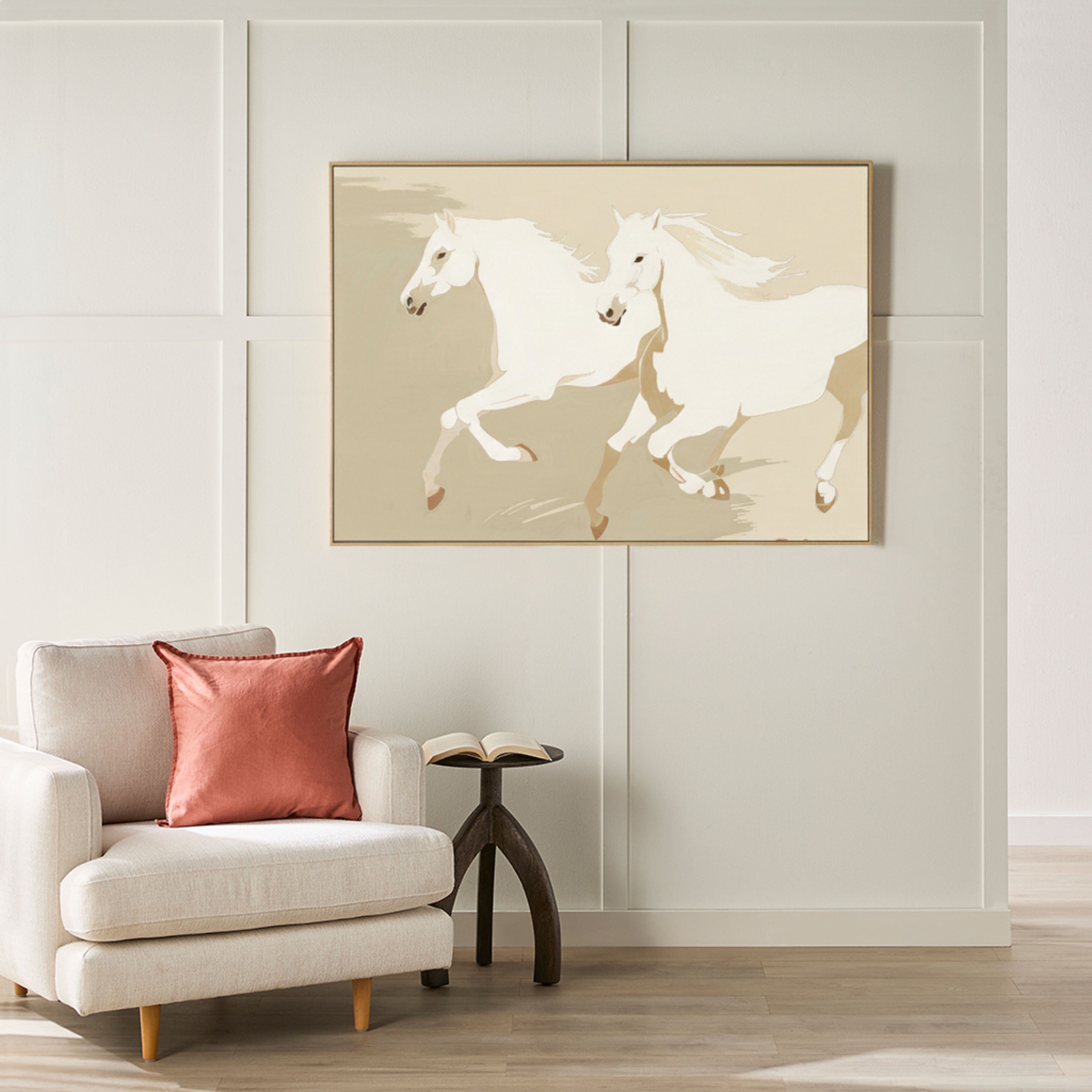 Running Free Framed Textured Print 150x100cm