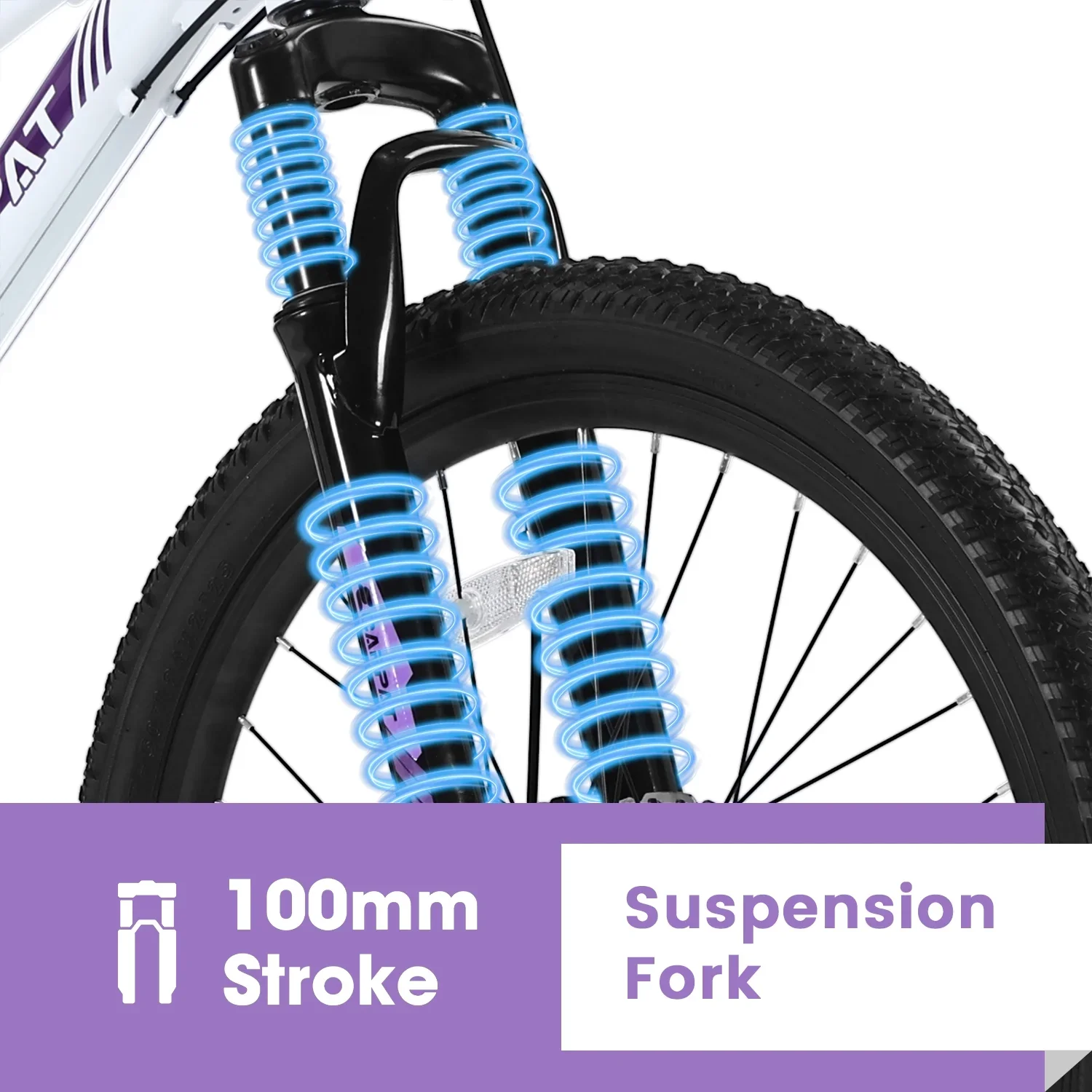 26 inch Women Mountain Bike, 21 Speeds Mountain Bicycle with Steel Frame, Dual Disc Brakes and 100mm Front Suspension, MTB Bike for Urban Trail Snow Commuter, White