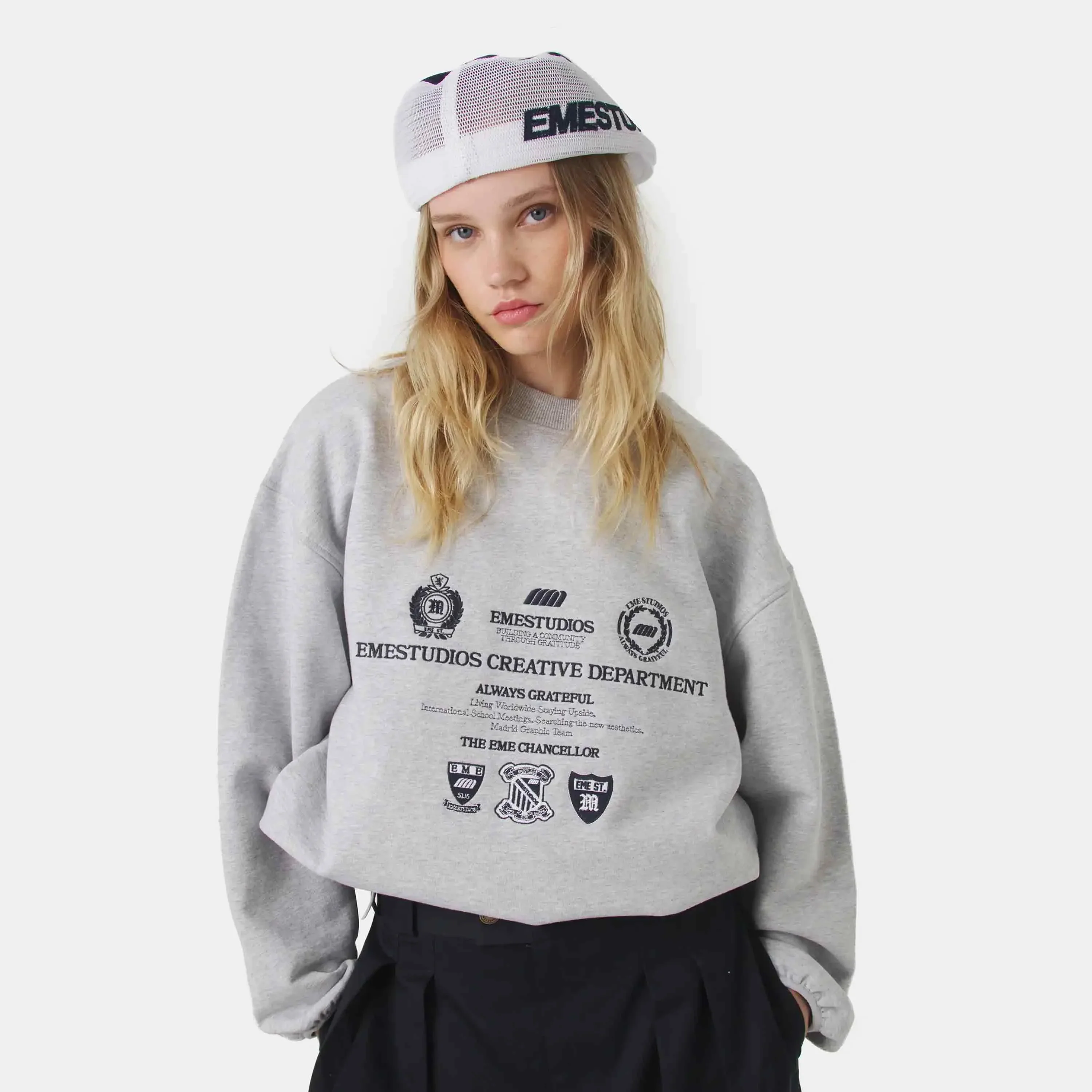 Chancellor Heather Grey Oversized Crewneck