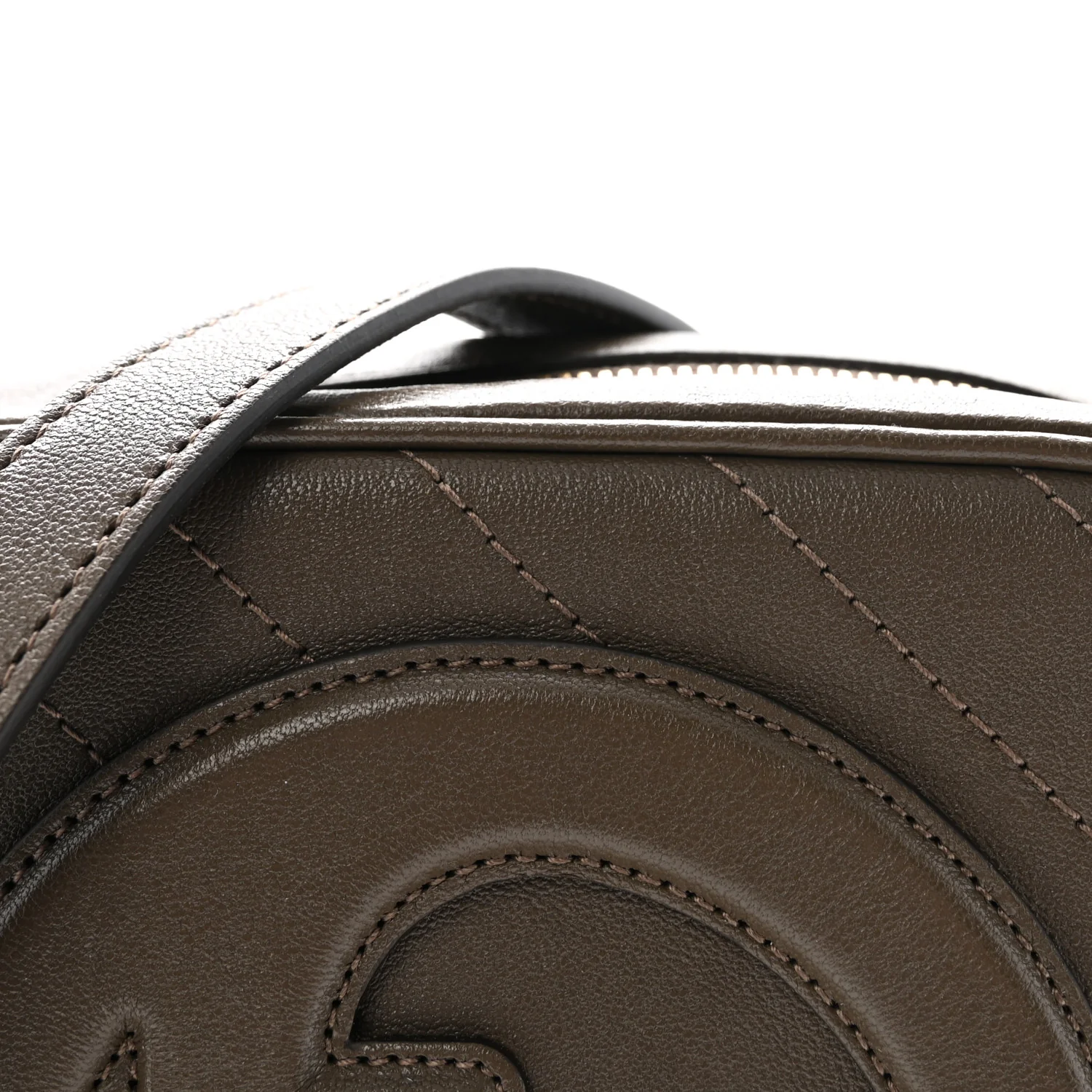 Sakai Be Green Calfskin Diagonal Stitched Small Blondie Shoulder Bag Craclet Brown