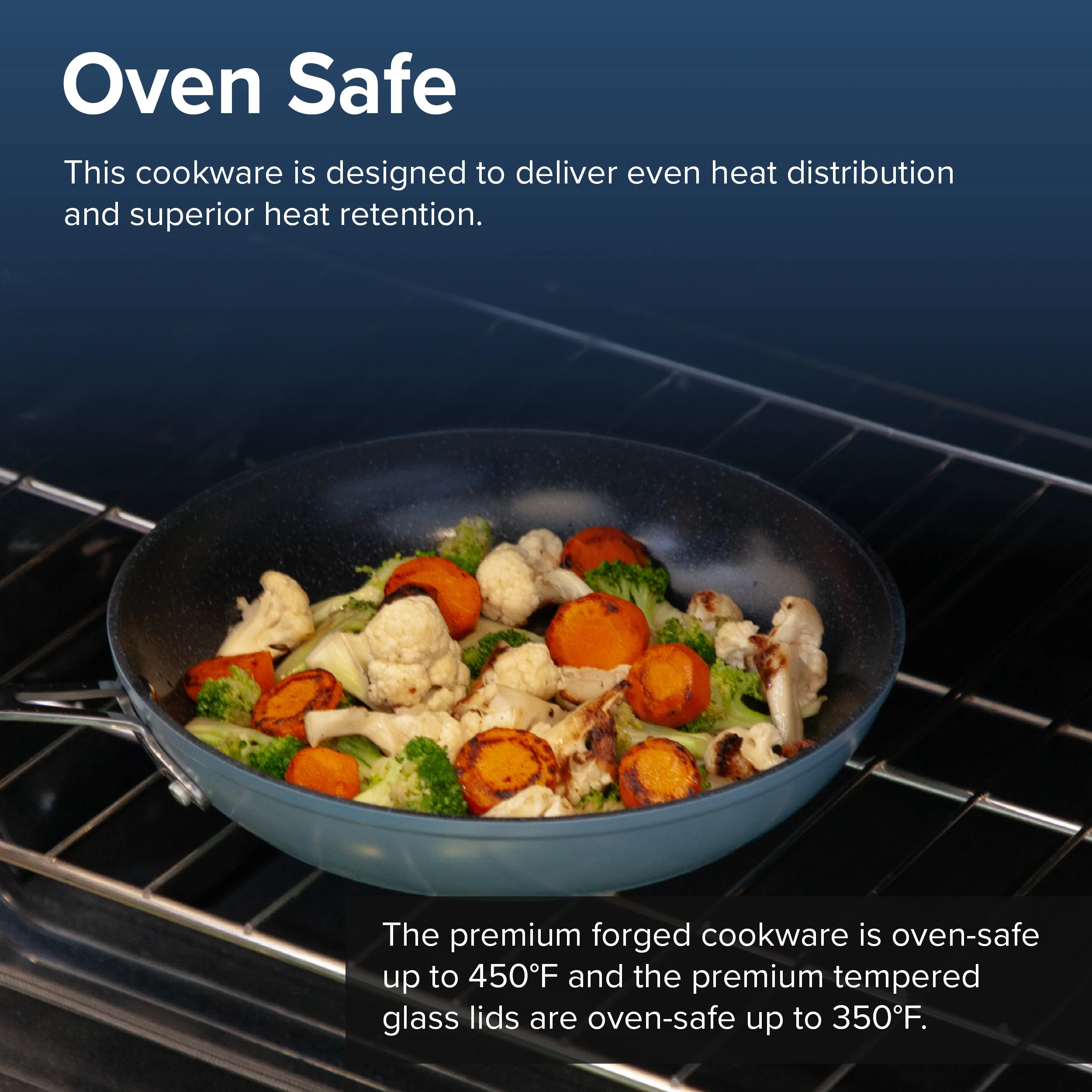 Nuwave 10 Piece Induction Compatible Duralon Blue Ceramic Non - Stick Cookware Set, Cozy Blue