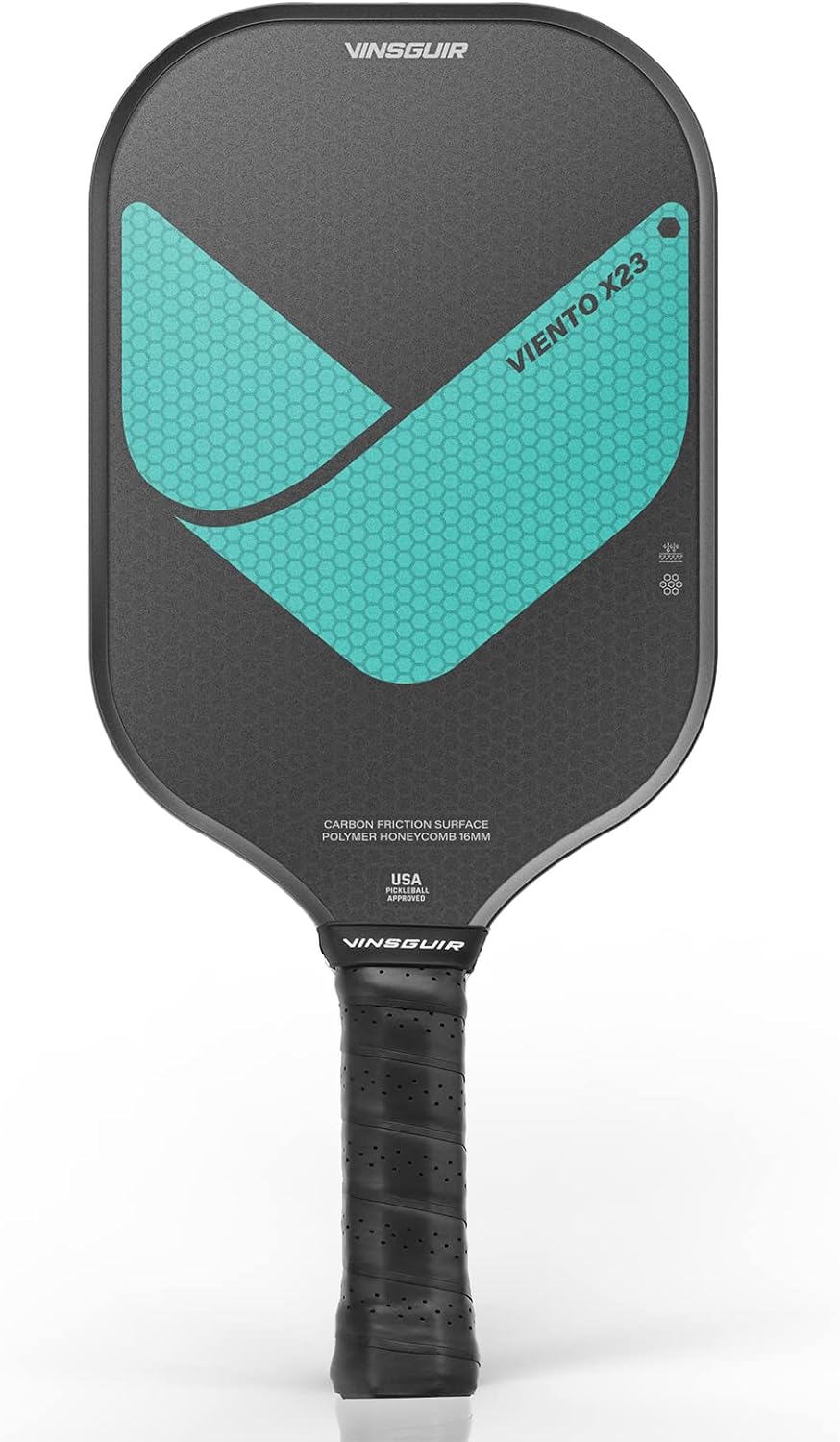 Pickleball Paddle, 16MM Carbon Fiber Pickleball Paddle with Longer Handle, Elongated Paddle with SpinFlex Surface, Power, Hybrid & Control Paddles for Advancer & Professional