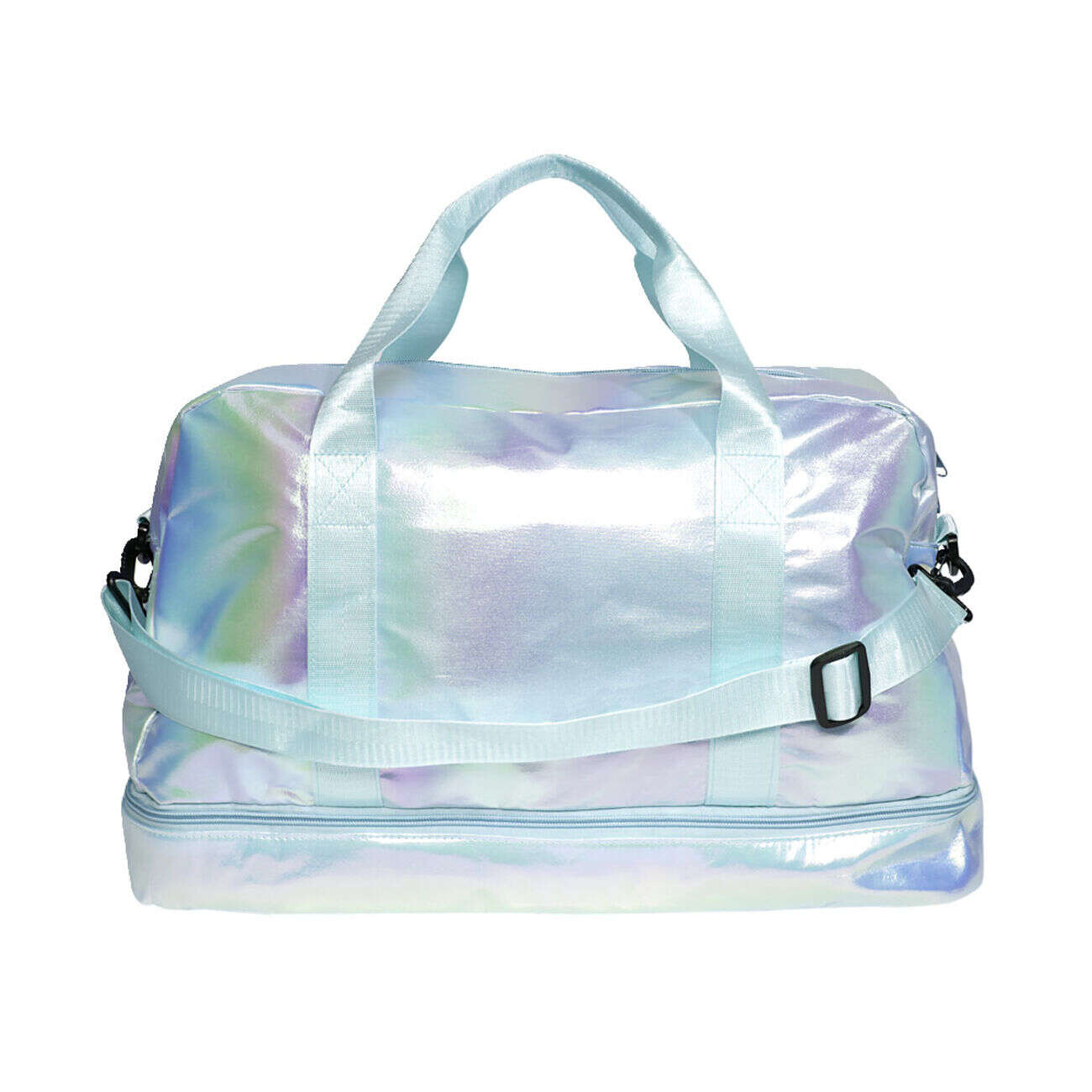 Sac de voyage femme aspect brillant 49x23xH30cm - 2 modèles rose ou vert