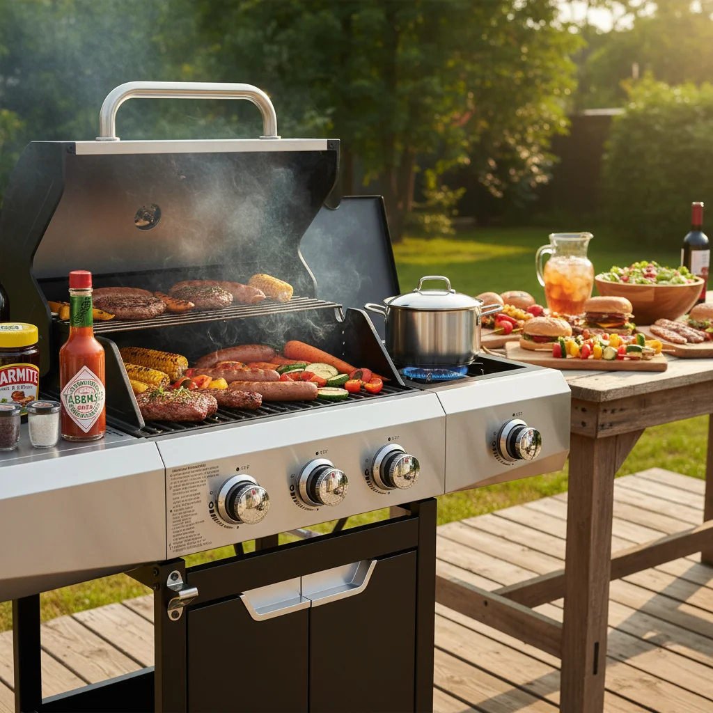 40,500 BTU Propane Gas Grill with Side Burner, Stainless Steel 3 Burner Barbecue Grill Portable on Wheels, with Bottle Opener, for Camping Patio Outdoor Cooking(40500) - Image 4