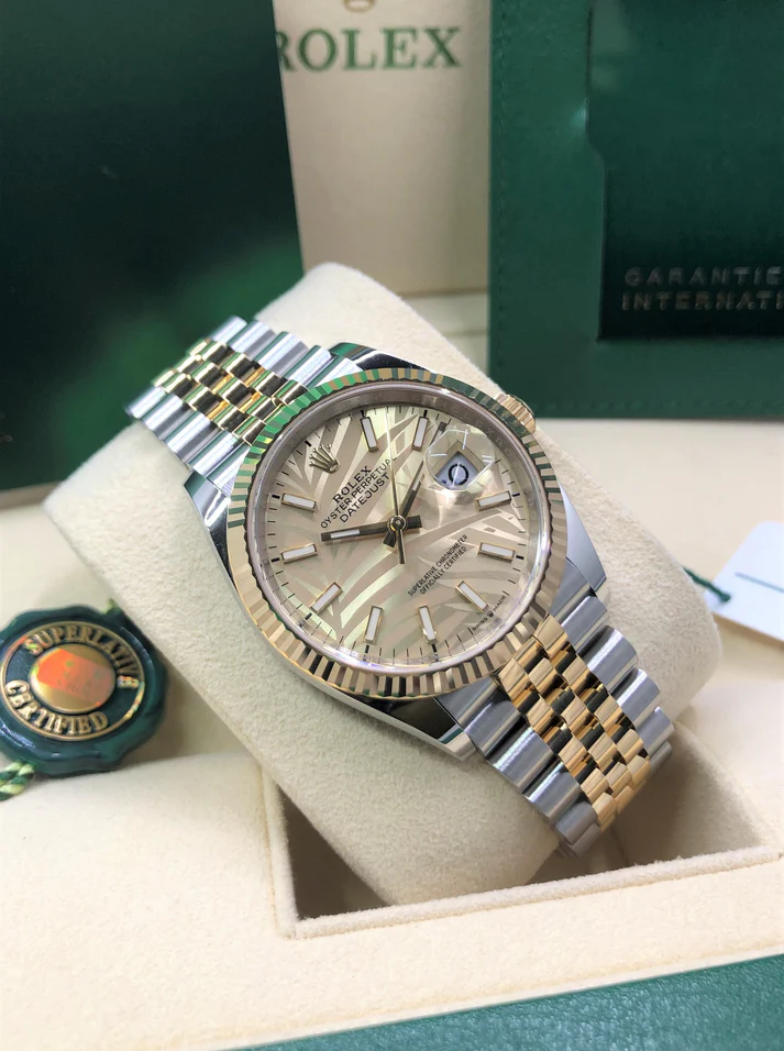 [Super Clone]RLX  Datejust 36mm 126233-0037 Golden Palm Motif 36mm Dial Jubilee Bracelet Watch