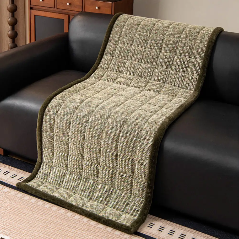 Pet-Friendly Chenille Textured One-Piece Non-Slip Couch Cover with Frayed Edges