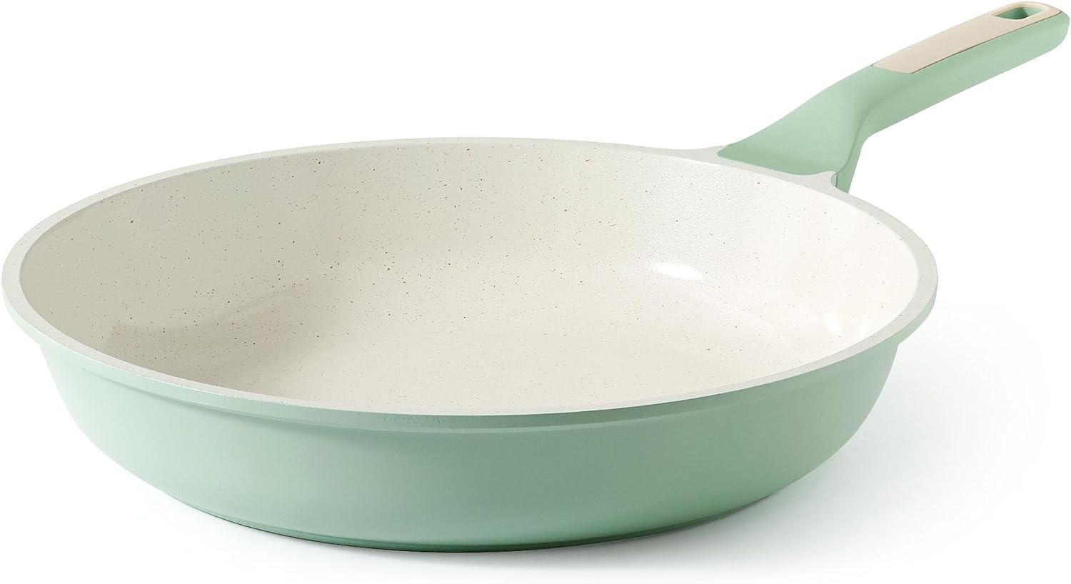 SENSARTE Nonstick Ceramic Frying Pan Skillet, 8 Inch Omelet Pan, Healthy Non Toxic Chef Pan, Induction Compatible Egg Pan with Heat Resistant Handle, PFAS-Free, White