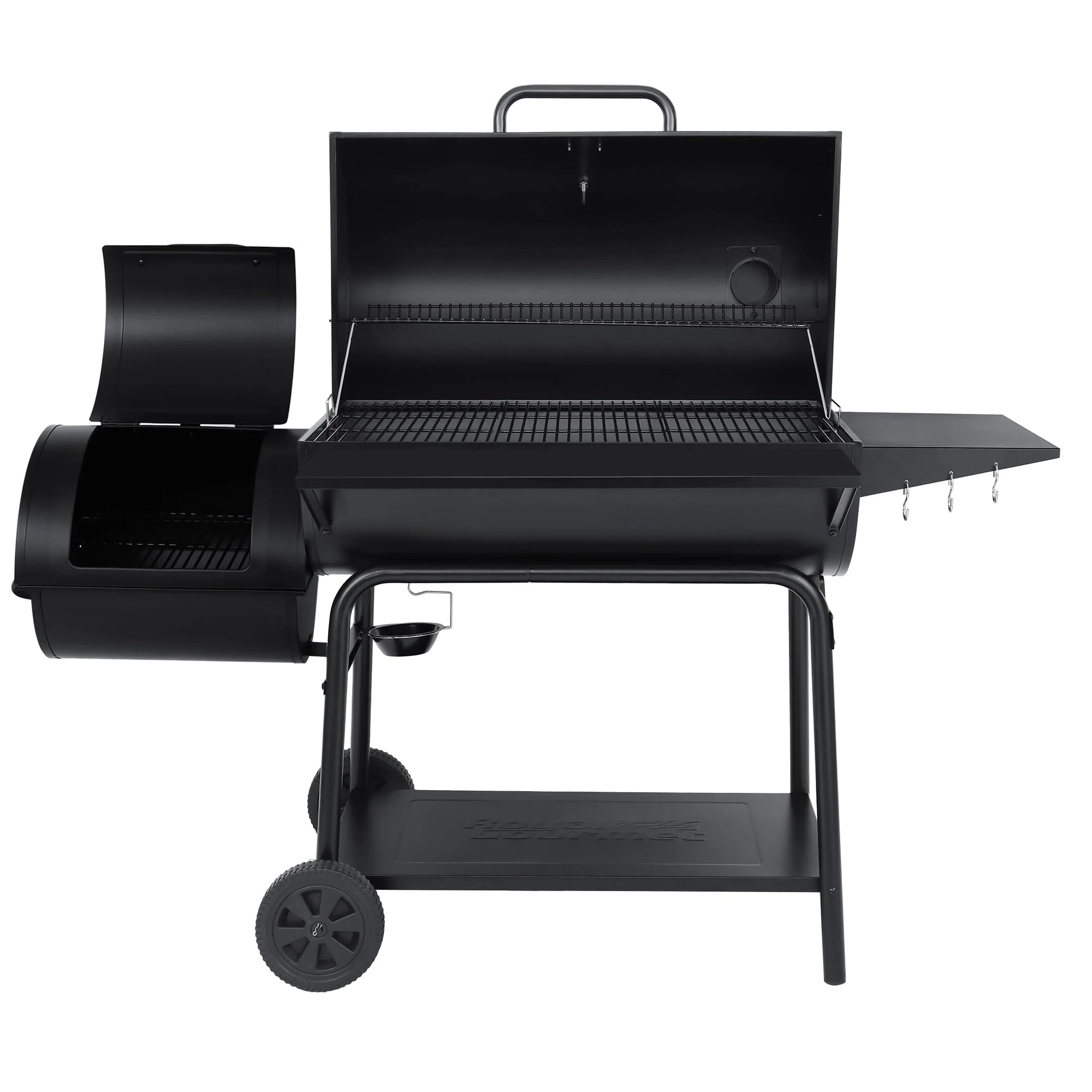 CC2036F 36" Charcoal Barrel Grill with Offset Smoker - Image 2