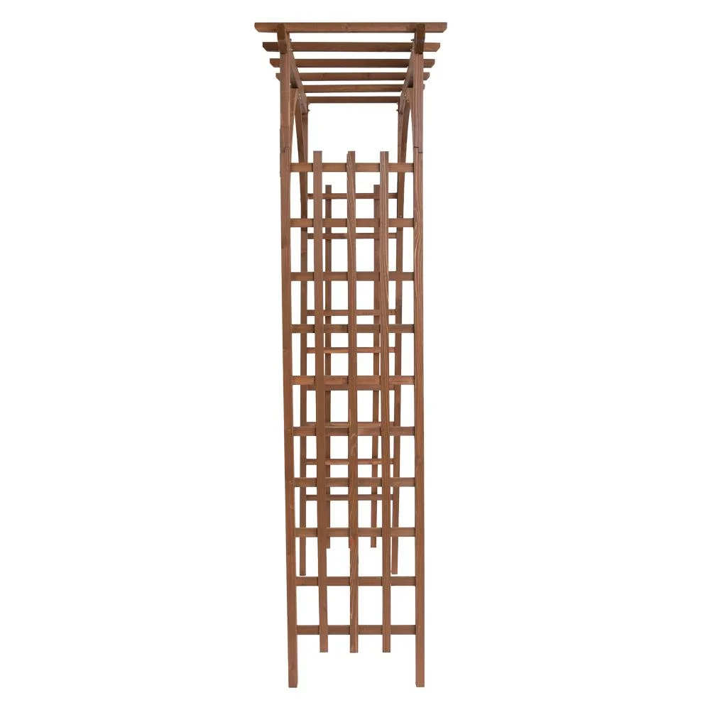 Outdoor Wooden Garden Arbor for Climbing Plants Dark Brown - Image 4