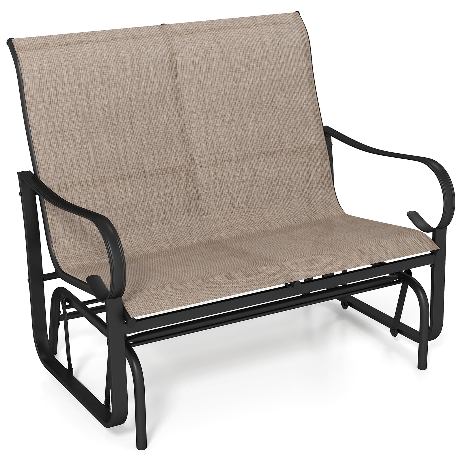 Tangkula 2-Person Outdoor Glider Bench with High Backrest