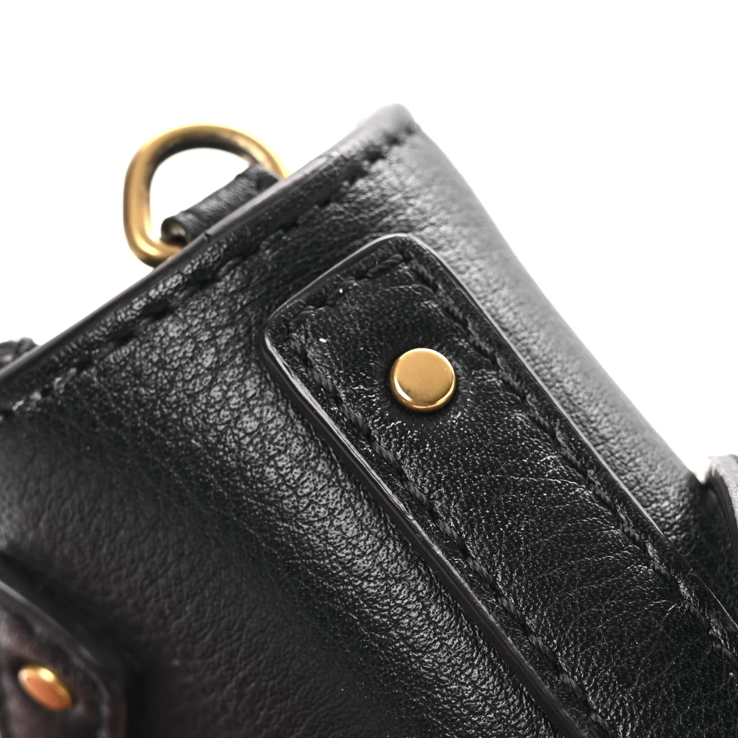 Calfskin Small Nile Bracelet Minaudiere Bag Black