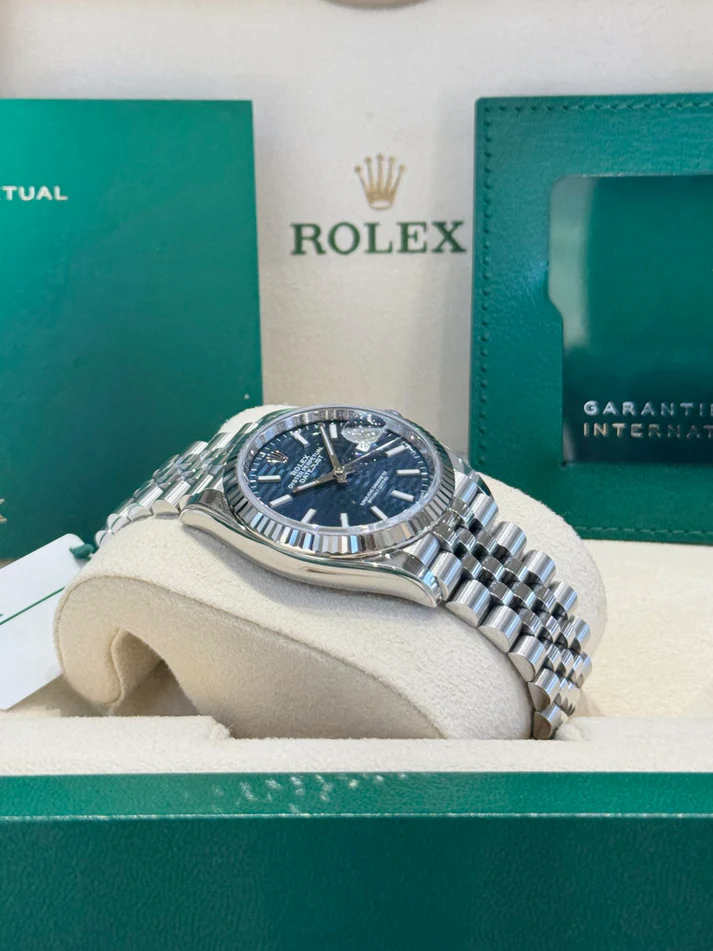 [Super Clone]RLX  Datejust 36mm 126234-0049 Blue Fluted Motif Dial Jubilee Bracelet