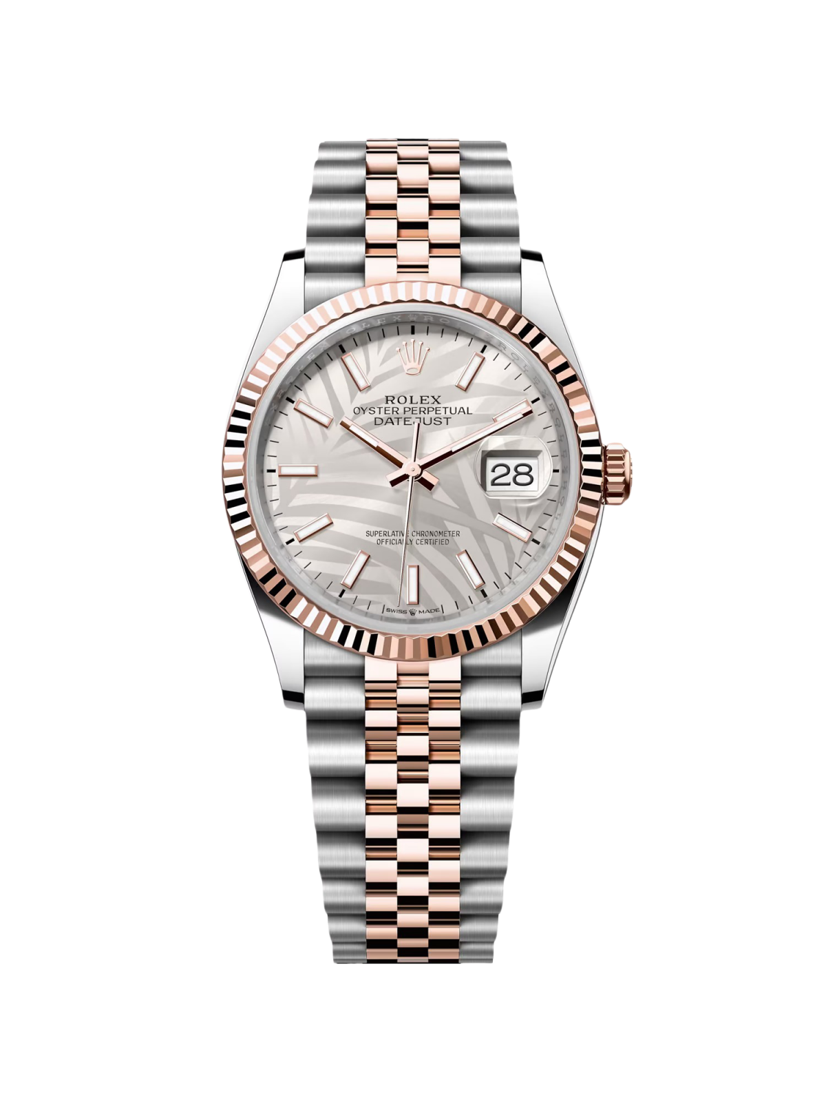 【Super Clone】RLX  Datejust 36mm 126231 Silver Palm Motif Dial Oyster Bracelet