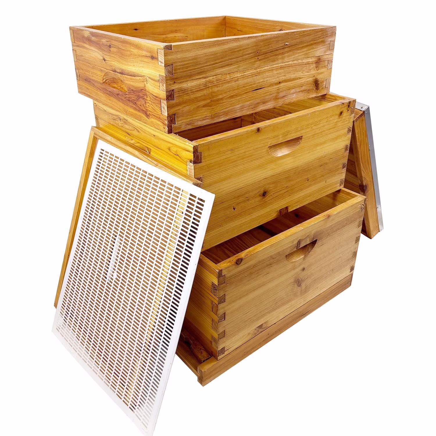 5-Layer Bee Hive for Beekeeping 2 Deep 3 Medium Boxes with Beeswax Coating, Ventilated Metal Roof (Frames Sold Separately)(5-Layer) - Image 3