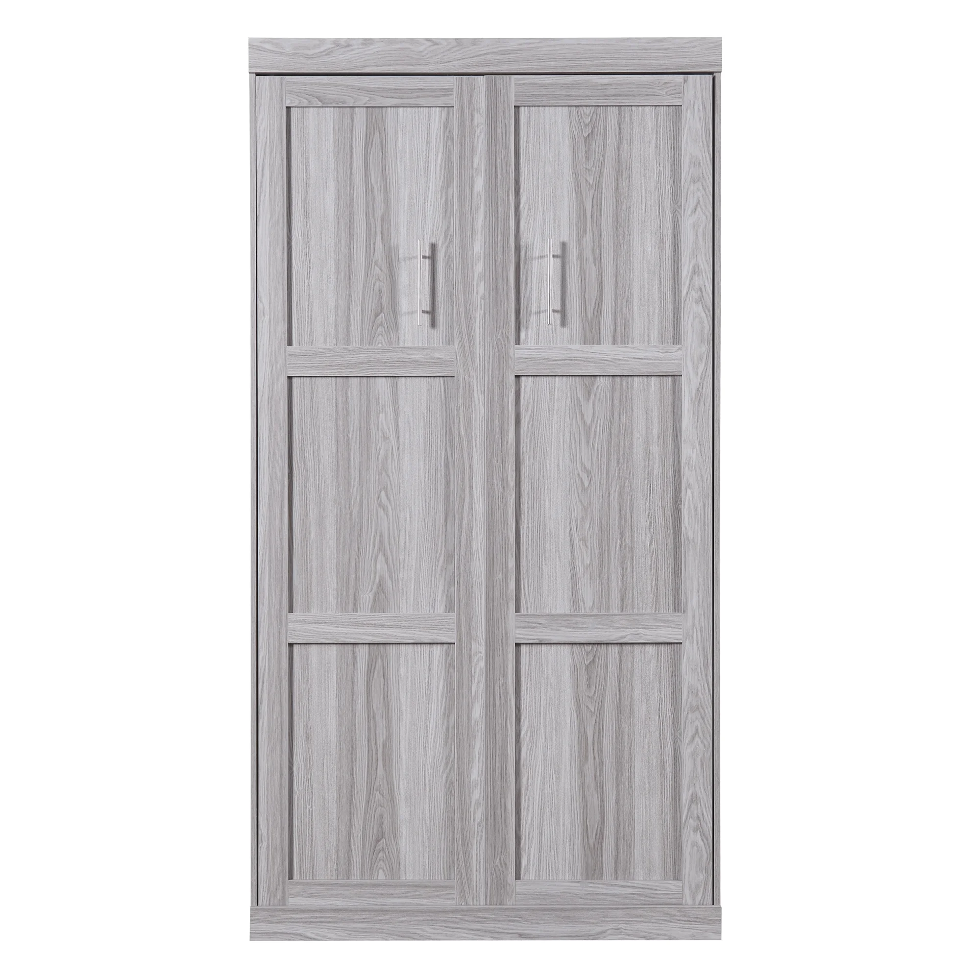 Pine Wood Twin Size Murphy Bed, Convertible Wall Bed into A Cabinet, Gray(Twin/Cabinet) - Image 5