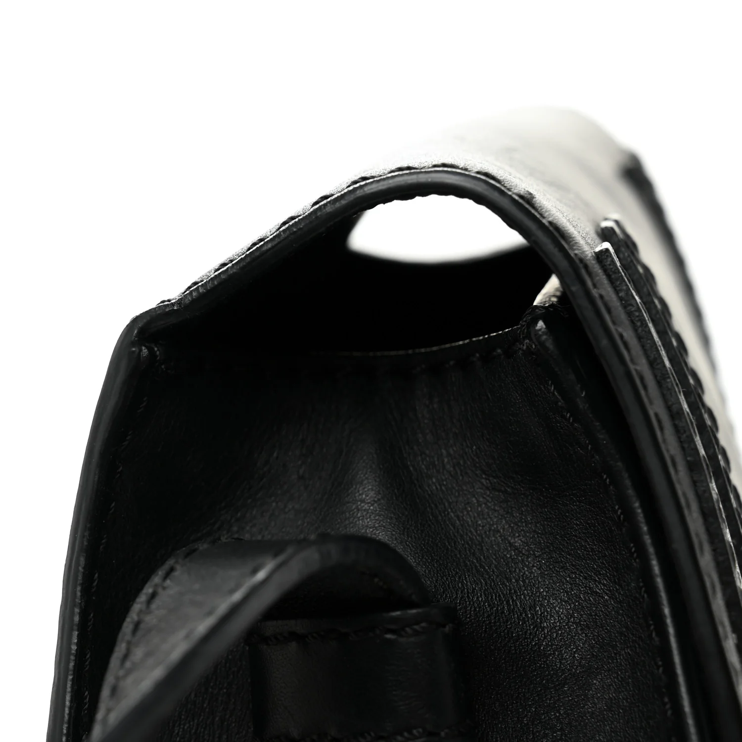 Calfskin Mini Marcie Metal Bar Trim Crossbody Bag Black