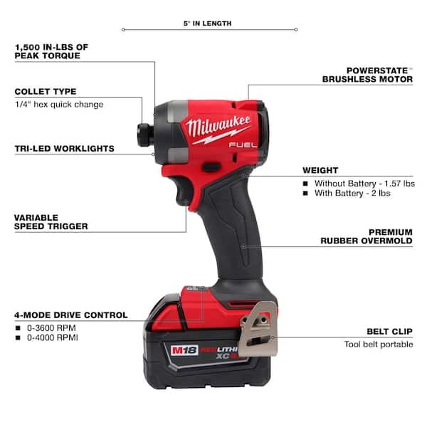 M18 FUEL 18 Volt Lithium Ion Brushless Cordless Combo Kit 6 Tool with 1/2 in High Torque Impact Wrench and Band Saw Image 5