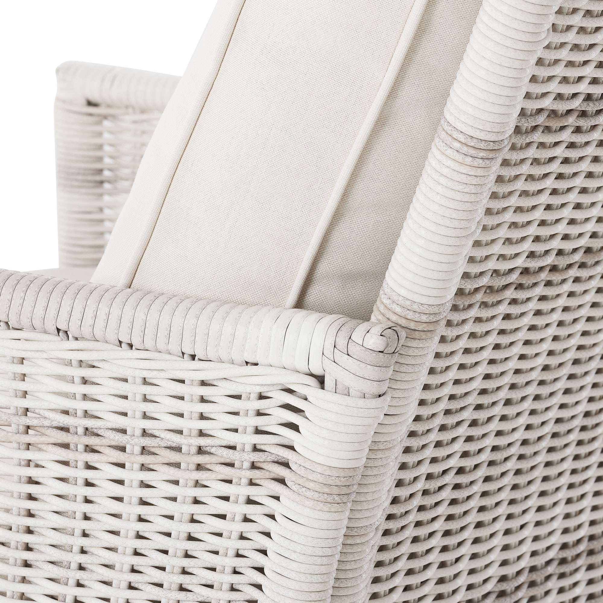 Paige 1 Piece Wicker Outdoor Loveseat with Cushions, White - Image 4