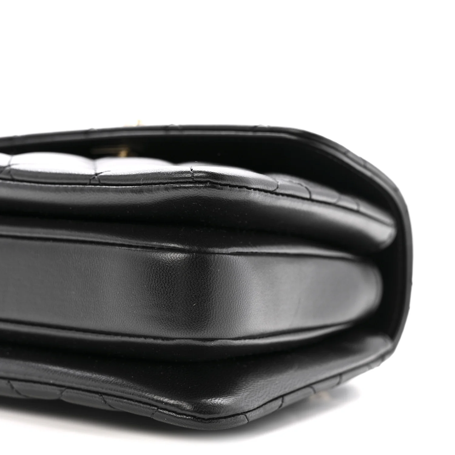 Lambskin Crystal Quilted Mini Trendy CC Dual Handle Flap Bag Black