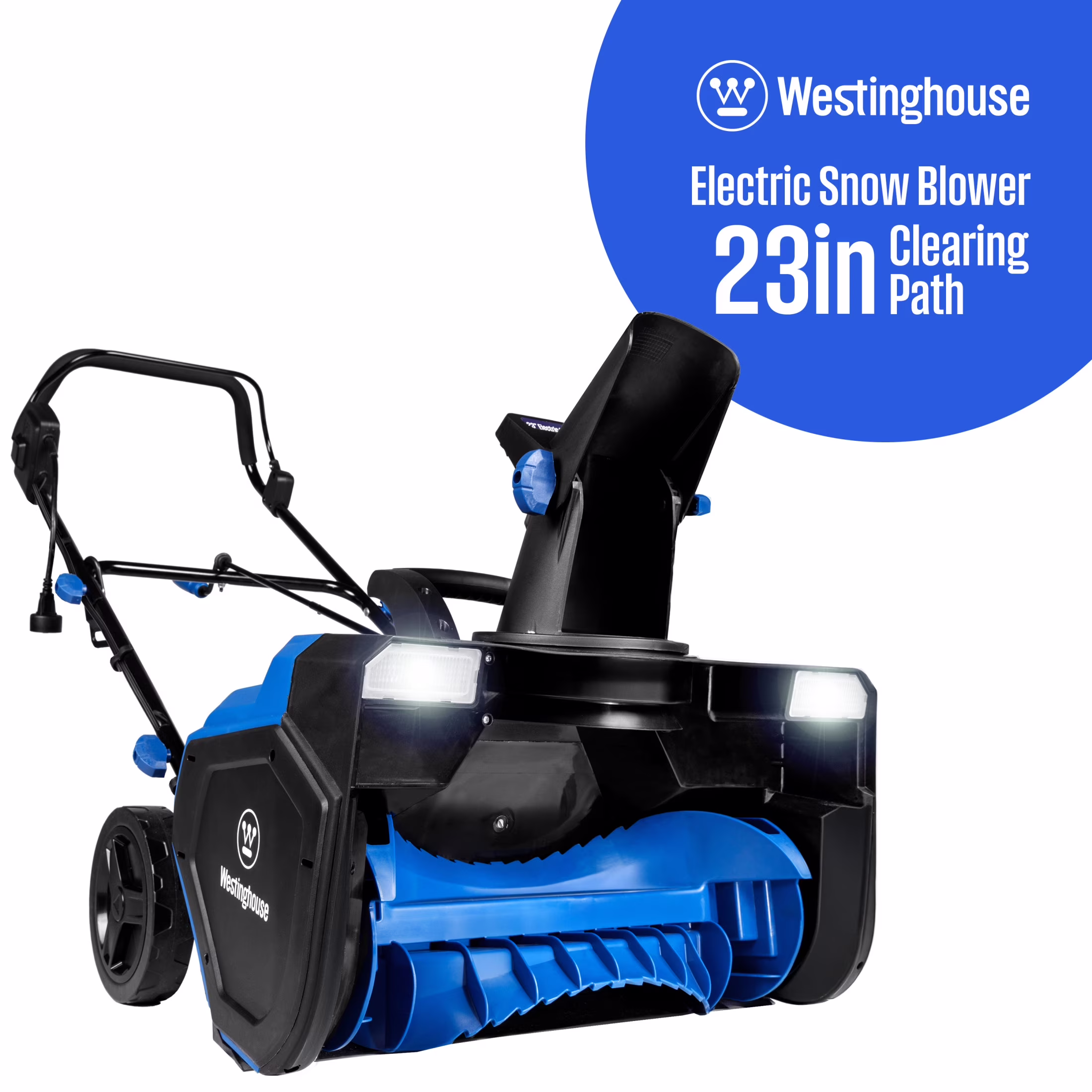 Westinghouse Wsnow23 Corded Snow Blower 23 in, Dual LED Lights, 1800W Watt Motor, Electric Snow Blower with 25ft Throwing Distance, Plows 800 lb/Min, Adjustable Chute