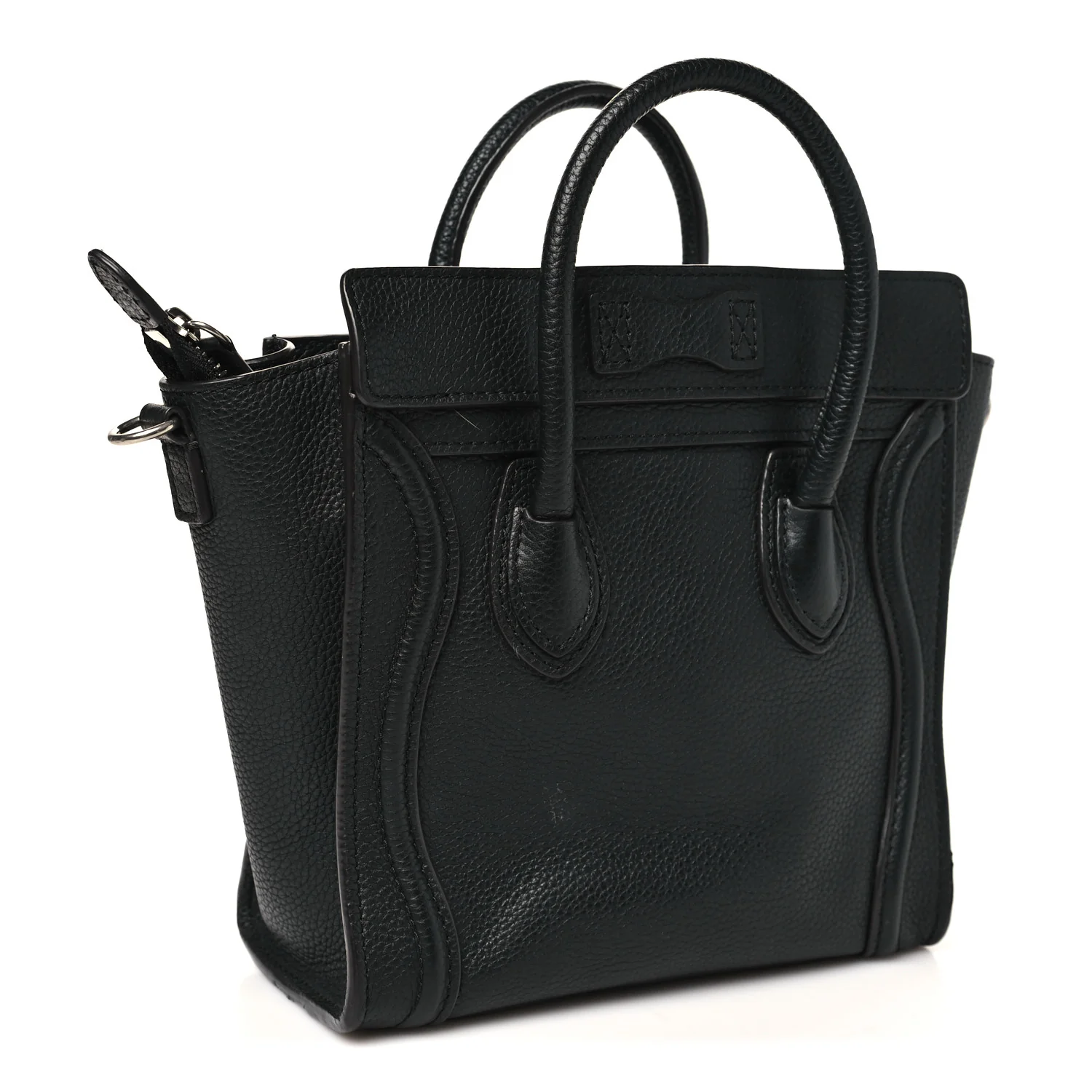 Pebbled Calfskin Nano Luggage Black