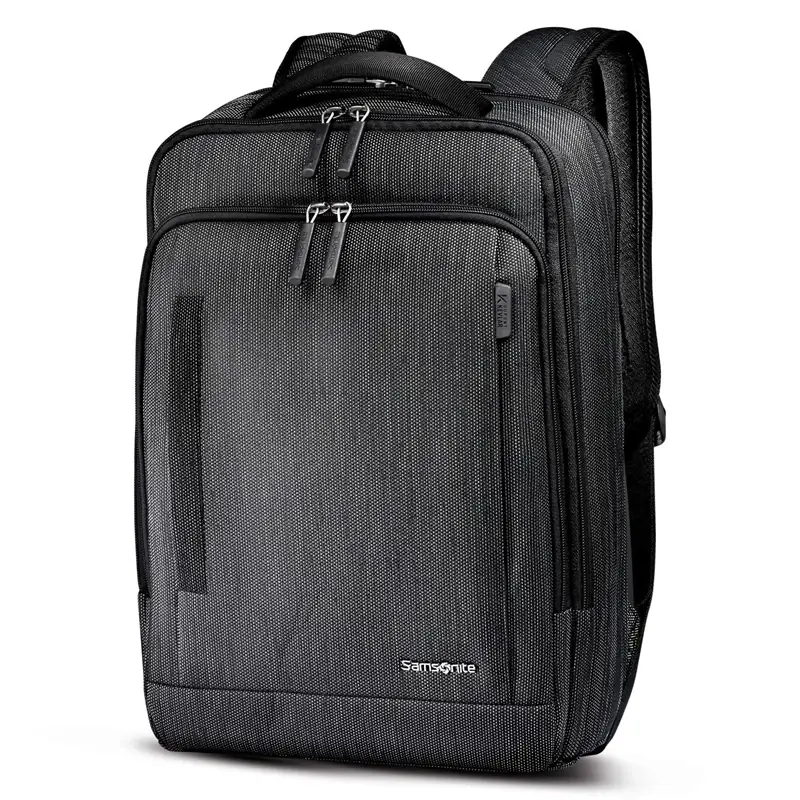 Black/Silver SXK Slim Backpack Laptop Backpacks | 5914-UXVZN - SAMSONITE OUTLET