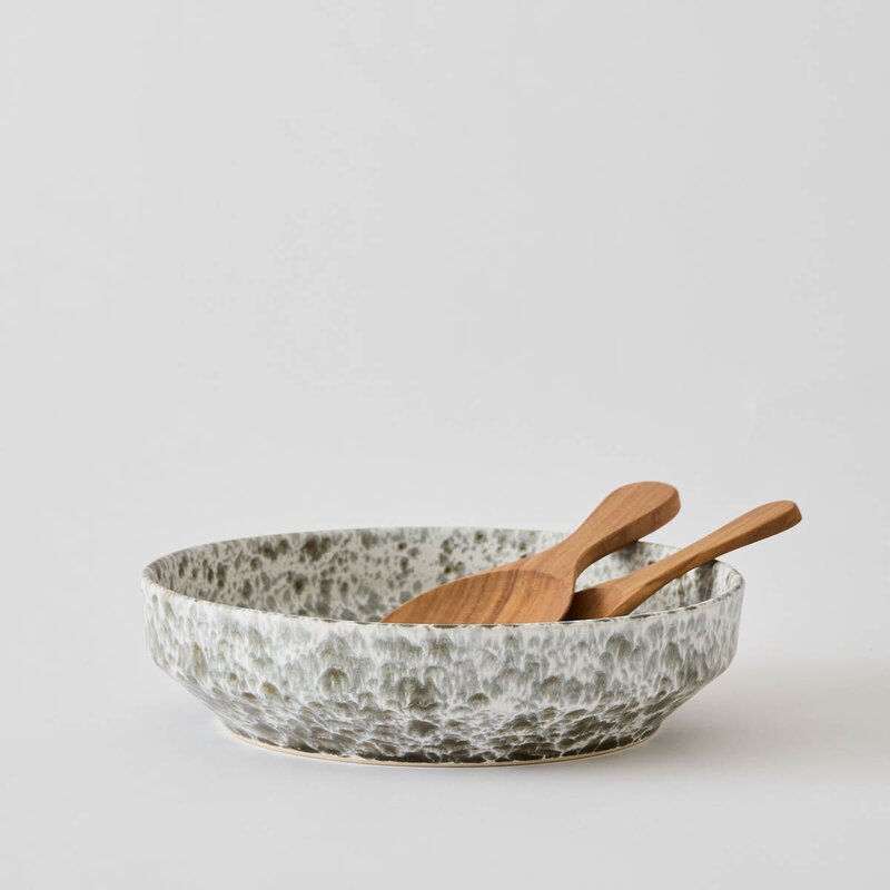 Teak salatbestikk korte 2 deler 17 cm tre