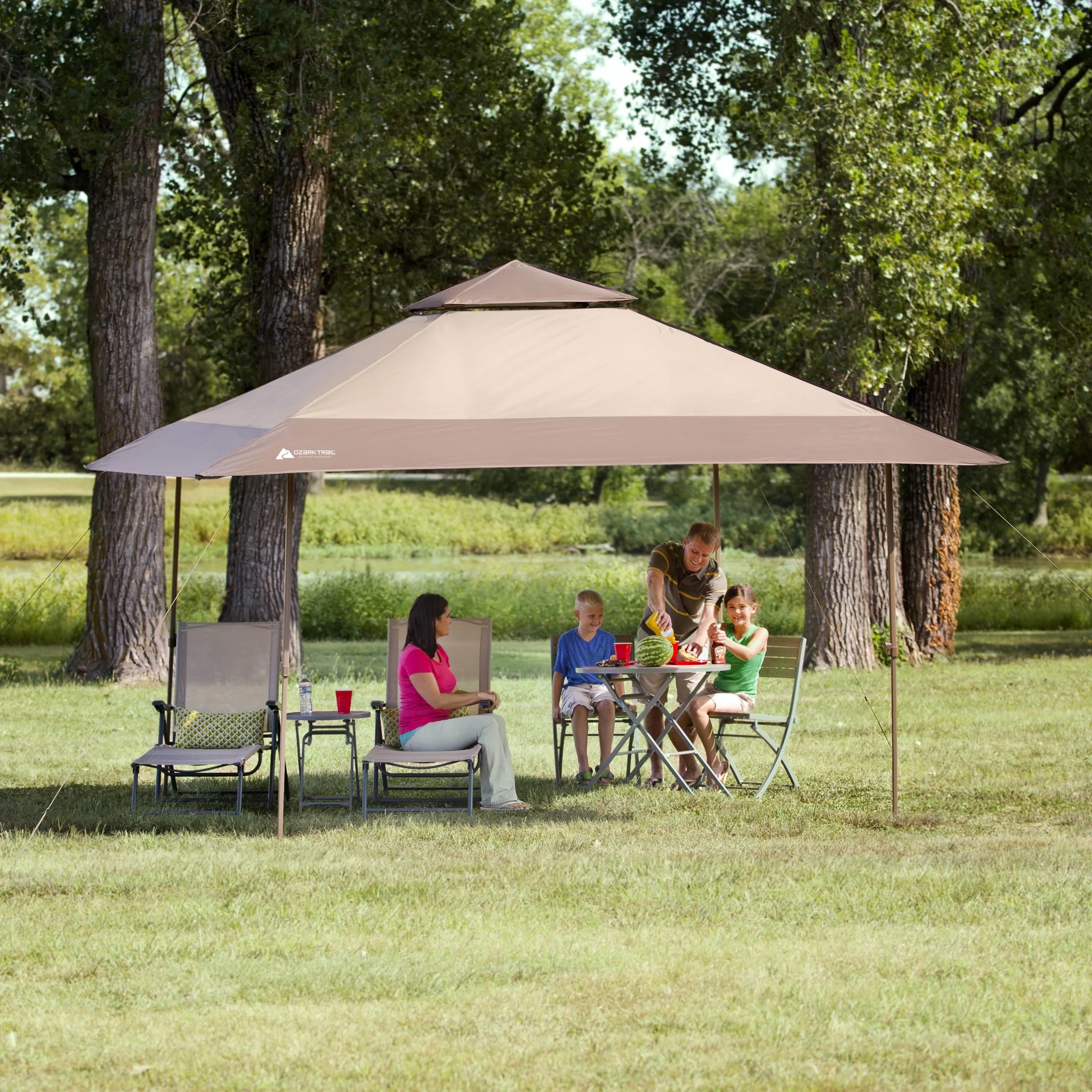 Ozark Trail 13' x 13' Beige Instant Outdoor Canopy with UV Protection Image 2