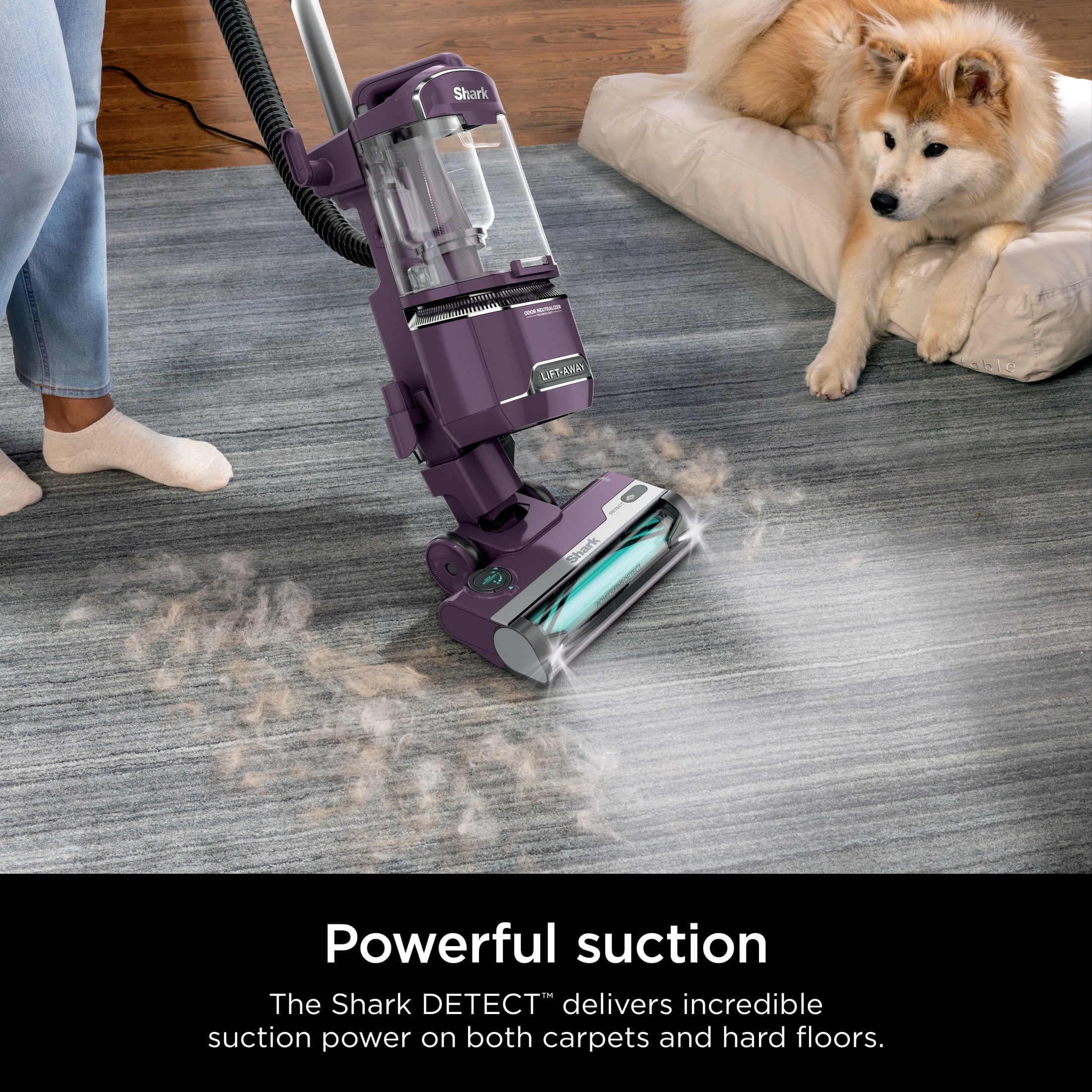 Shark Detect�?lift - Away® ADV Corded Upright Vacuum with Powerfins Detect�? Self - Cleaning Brushroll, and Odor Neutralizer Technology, LA490
