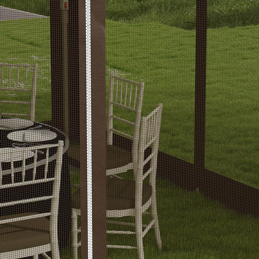 GVN Backyard Garden Canopy, Camping Canopy Screen Tent,12' x 12' Pop Up Canopy Tent with Netting and Carry Bag, Dark Brown