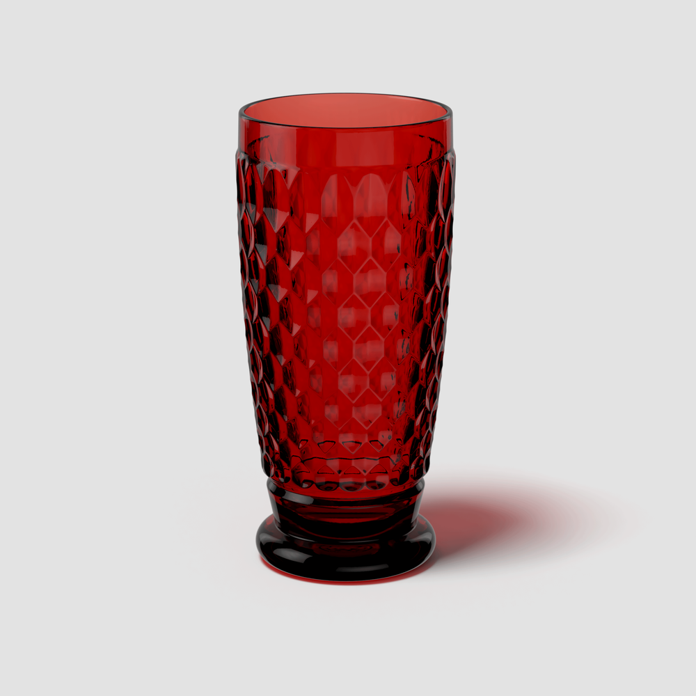 Boston Highball glass - Red, 10.2 oz, crystal glass