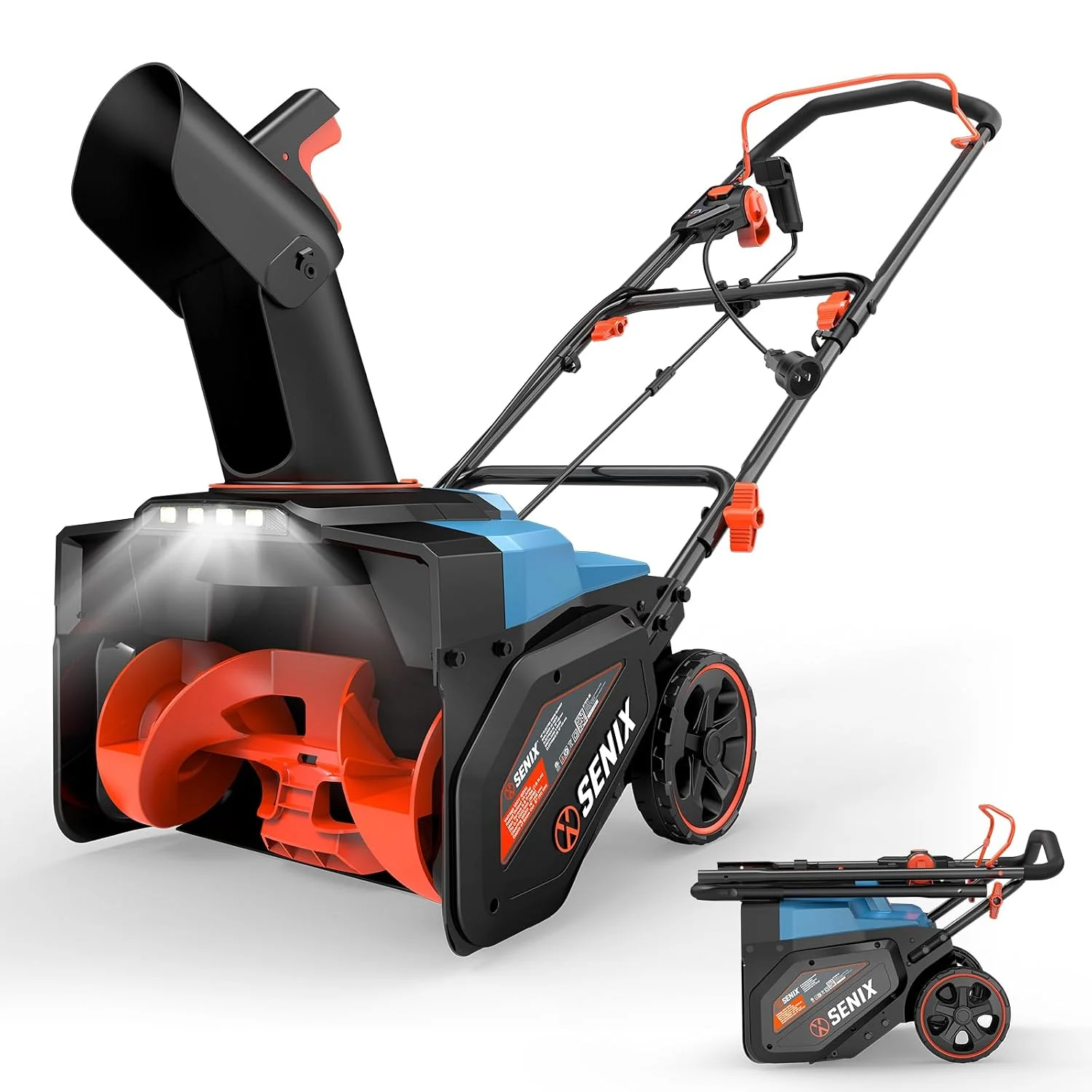 SENIX Corded Snow Blower, 21in, 15Amp, 880lbs/min, 33ft Throw