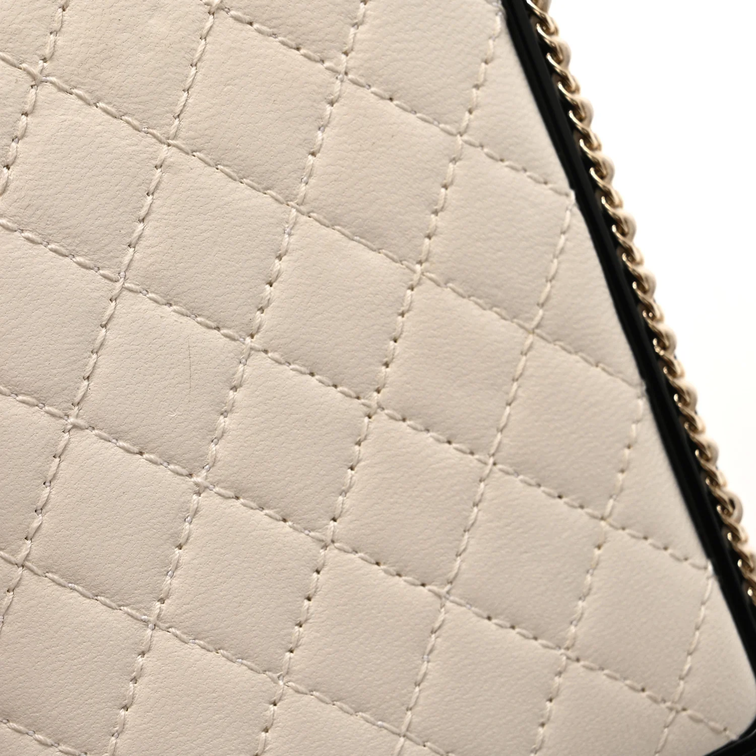 Plexiglass Lambskin Quilted Perfume Bottle Clutch White Black